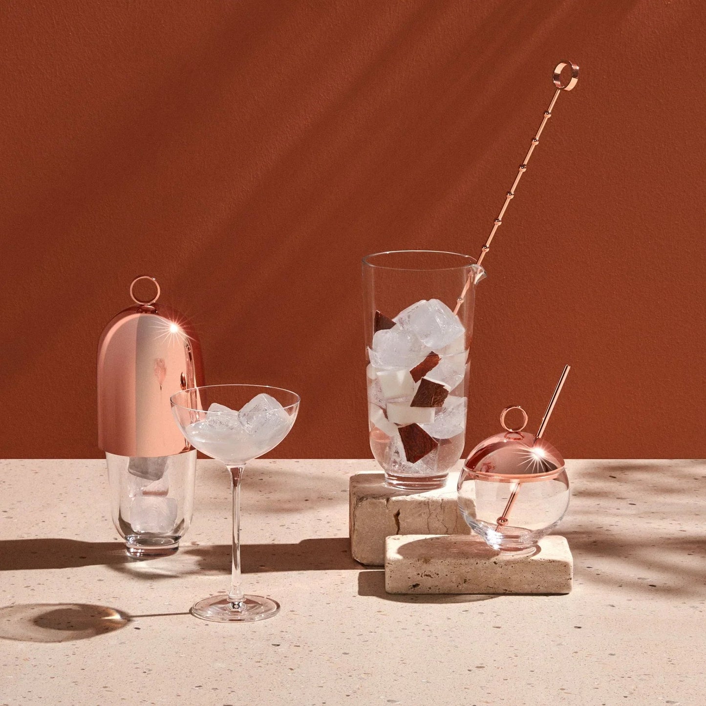 NUDE Hepburn Crystal Cocktail Shaker with Copper Top | Barsonist