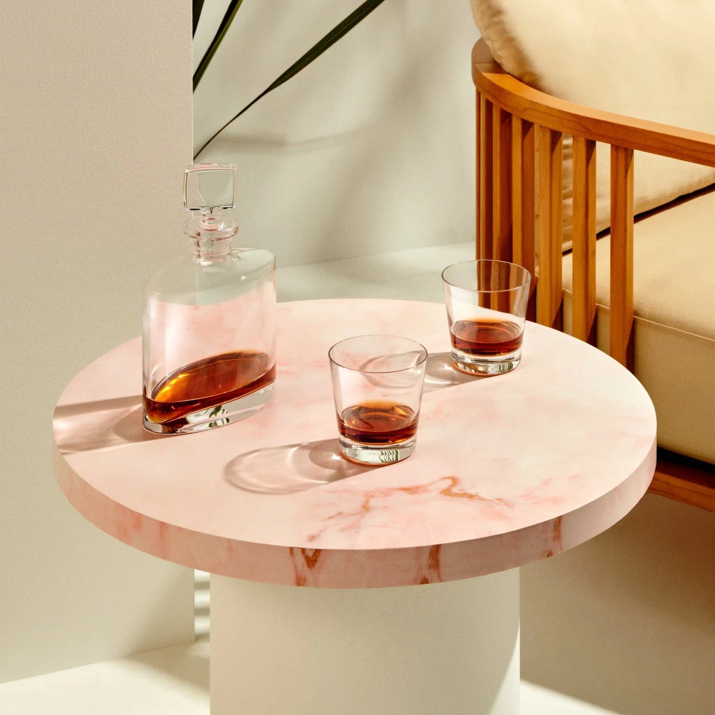 NUDE Square & Rocks V Whiskey Decanter and Glass Gift Set | Barsonist