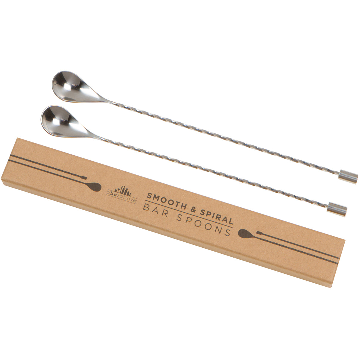 Professional Stainless Steel Bar Spoon - Weighted 12-Inch Cocktail Mixing Spoon with Spiral Handle