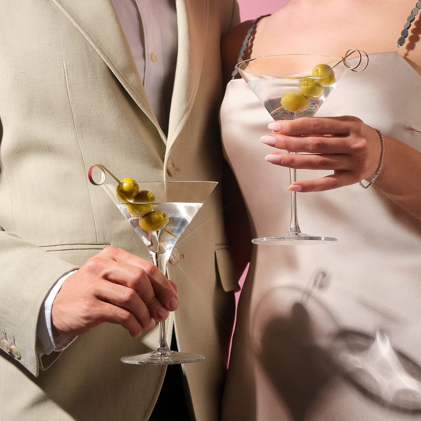 NUDE Vintage Martini Glass Set - Contemporary Crystal Pair | Barsonist