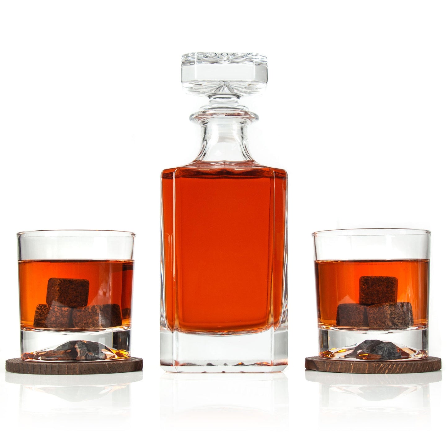 Classic Decanter Set with Wood Gift Box | Personalized Lead-Free Crystal Decanter & Optional Whiskey Glasses | Barsonist