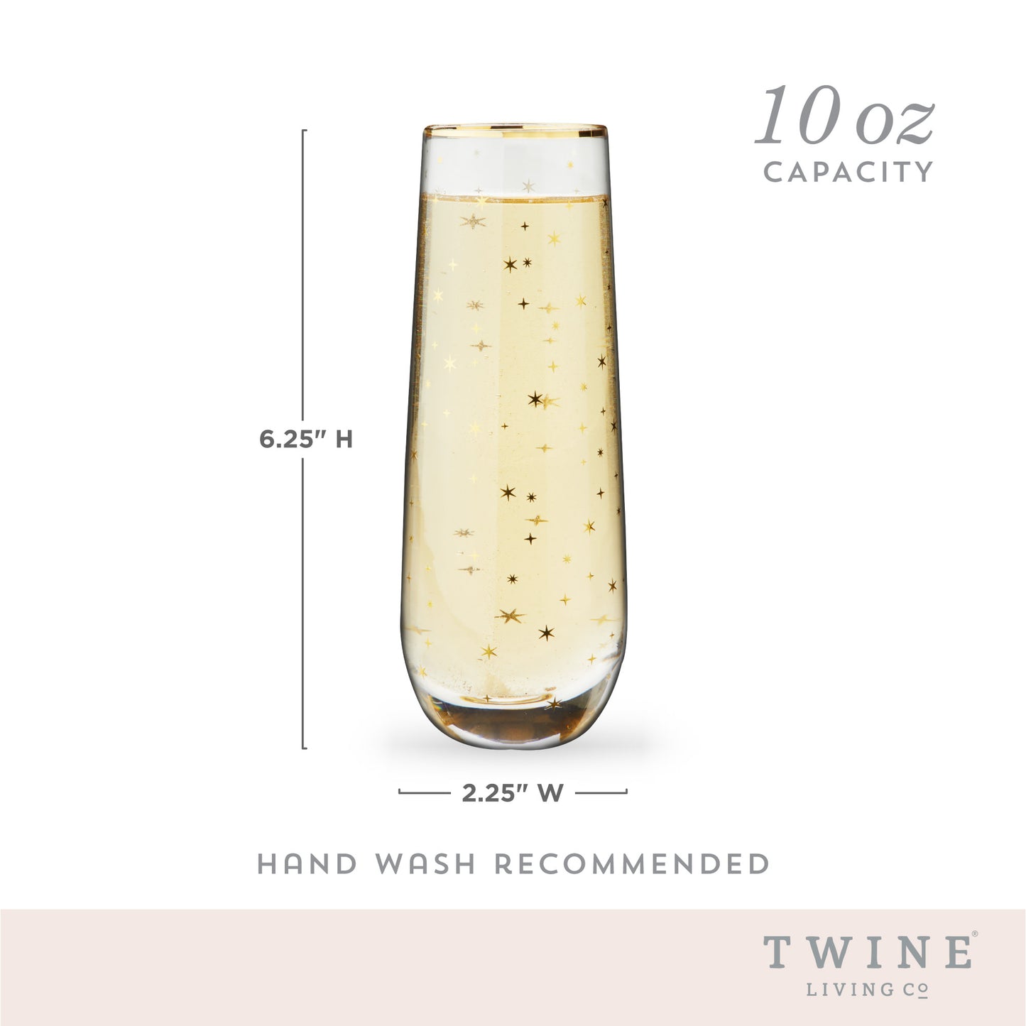 Starlight Stemless Champagne Flutes Twine® (Set of 2)