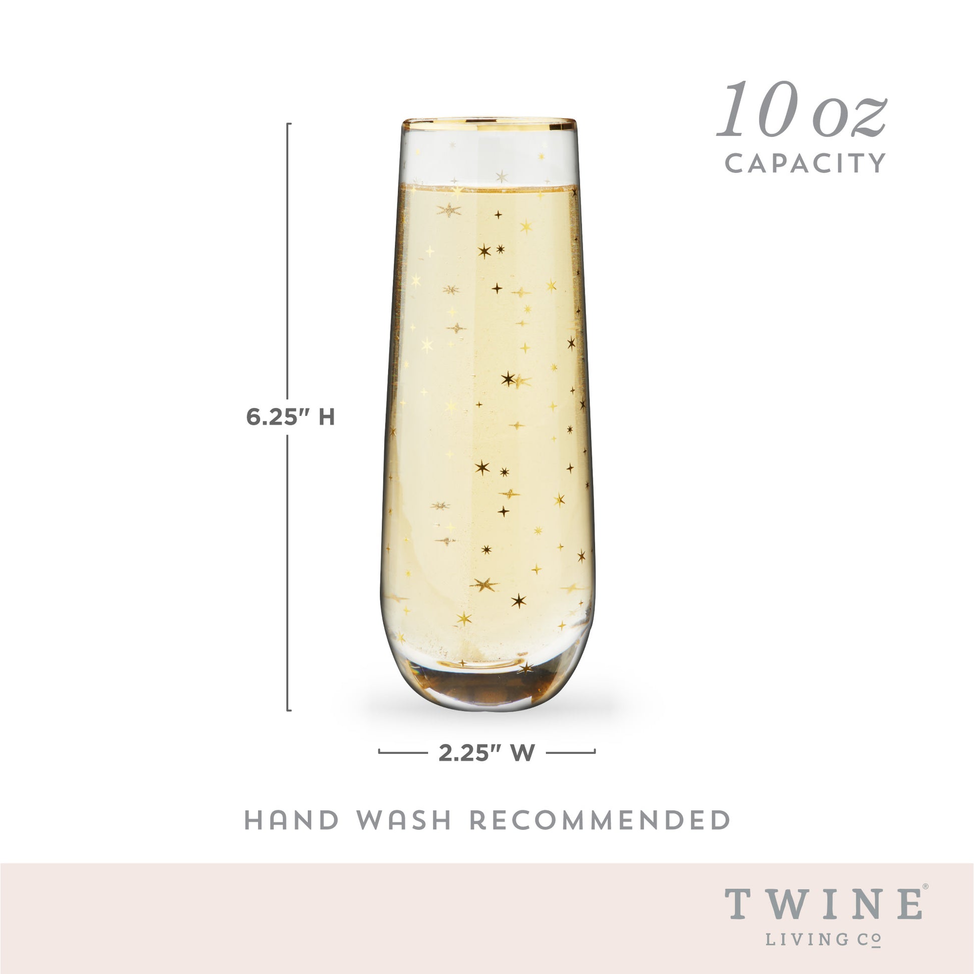 Starlight Stemless Champagne Flutes Twine® (Set of 2)