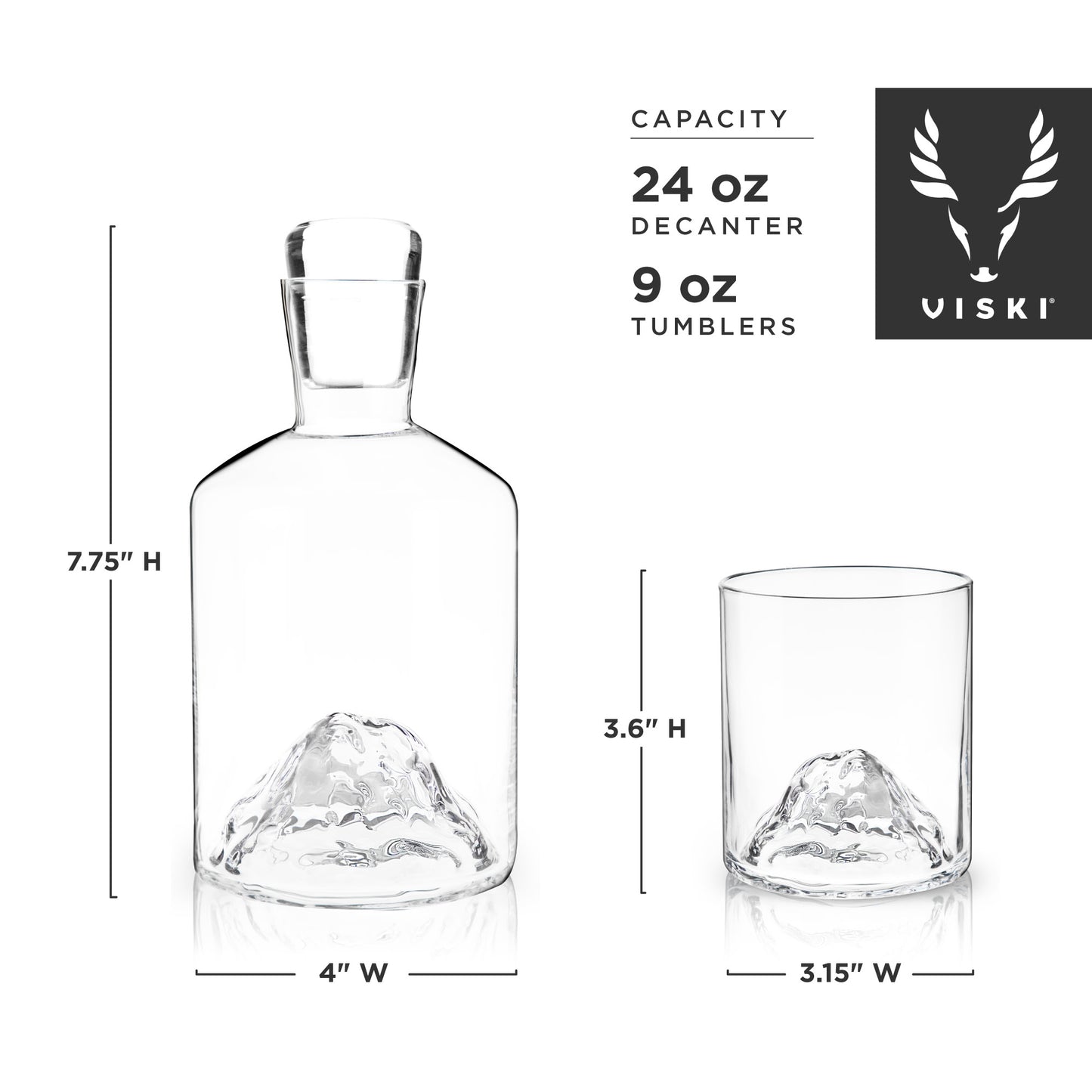 3 Piece Mountain Decanter and Tumbler Set Viski®