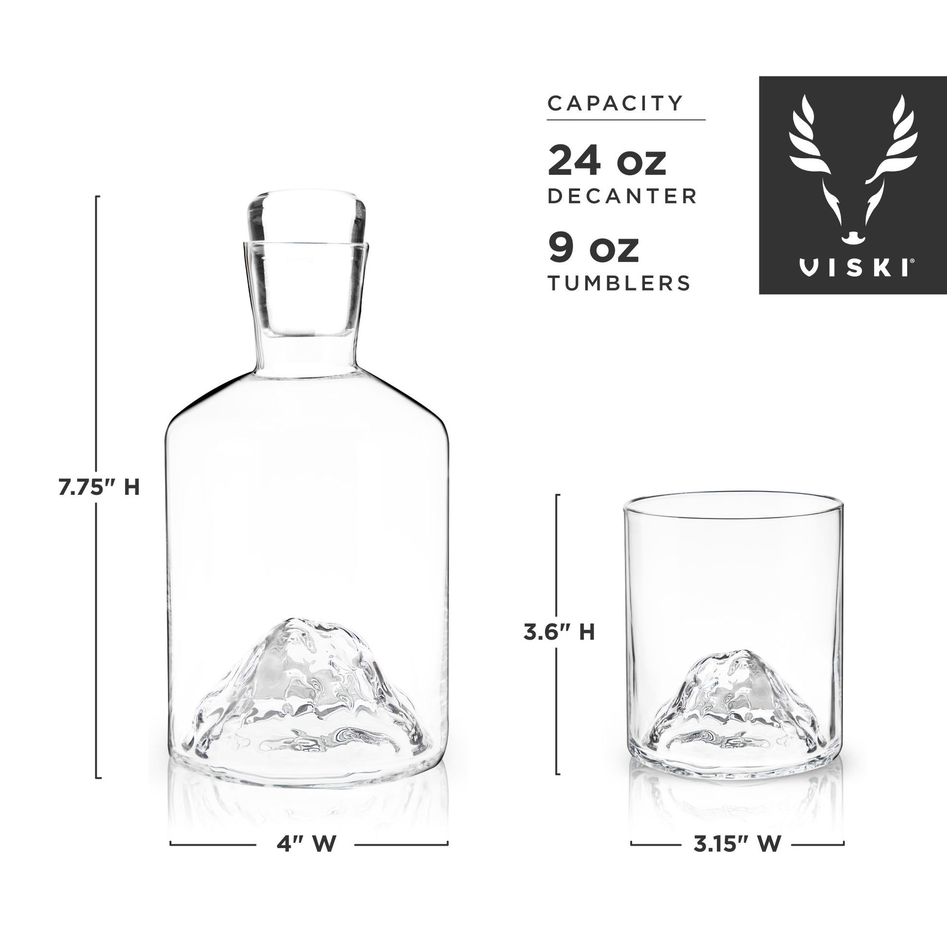 3 Piece Mountain Decanter and Tumbler Set Viski®