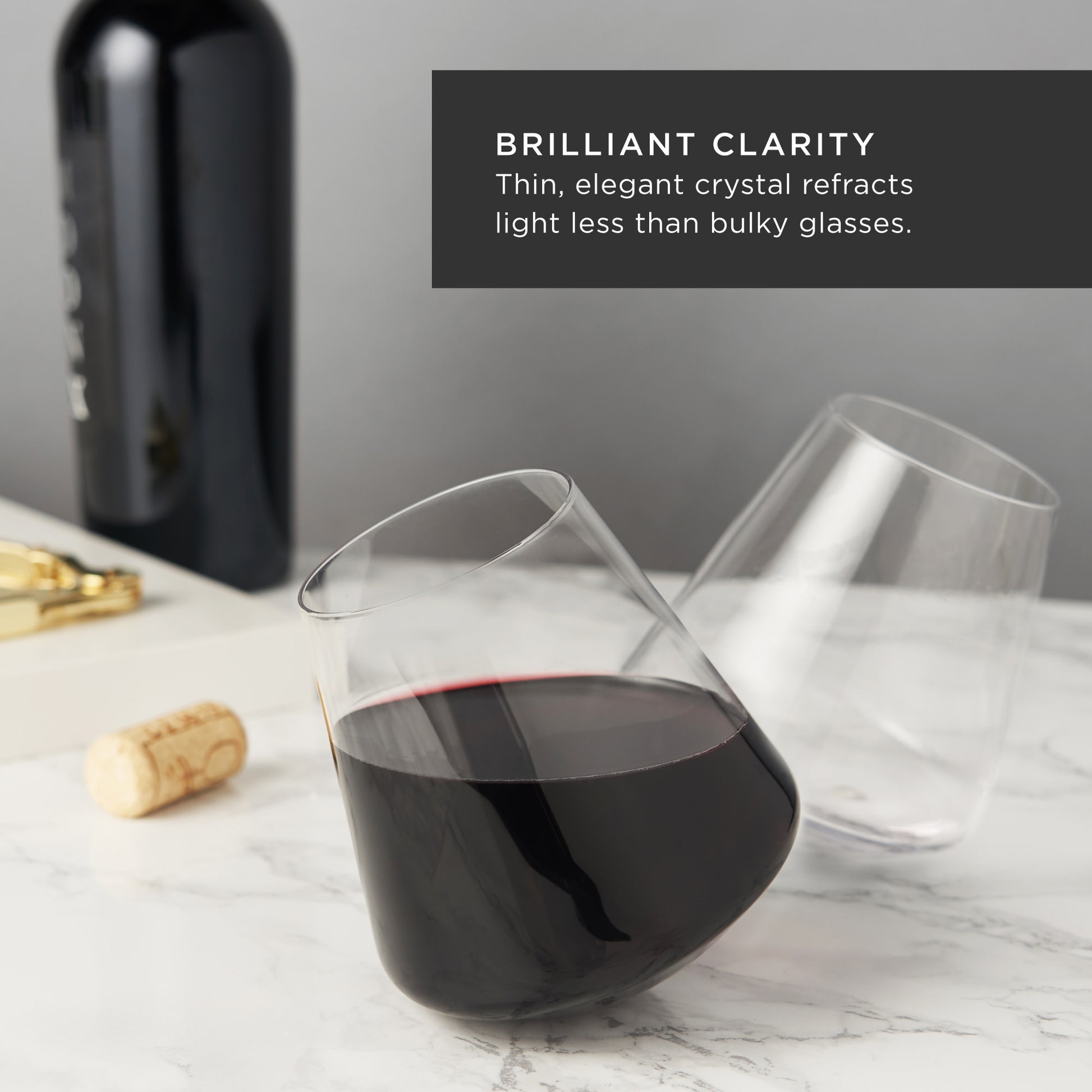 Rolling Crystal Wine Glasses Viski® (Set of 2)