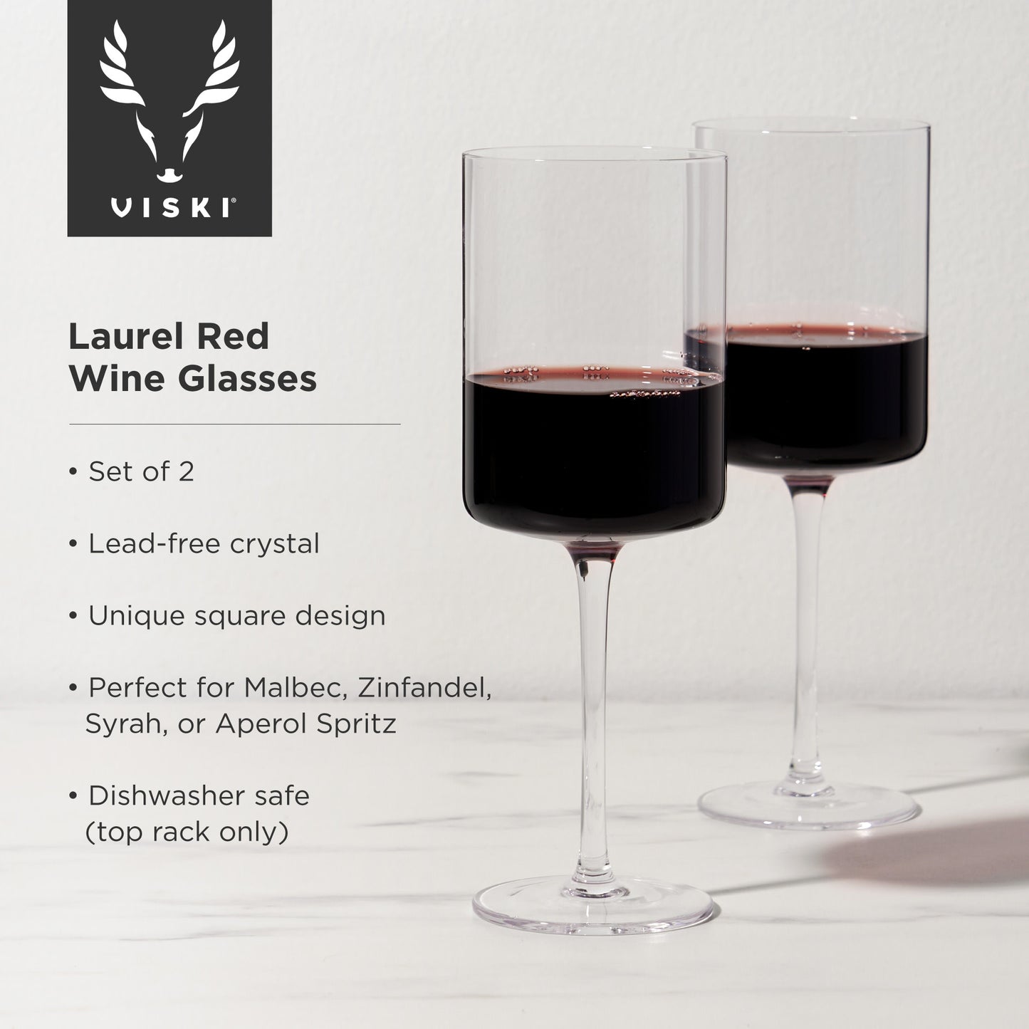 Laurel Crystal Red Wine Glasses Viski® (Set of 2)