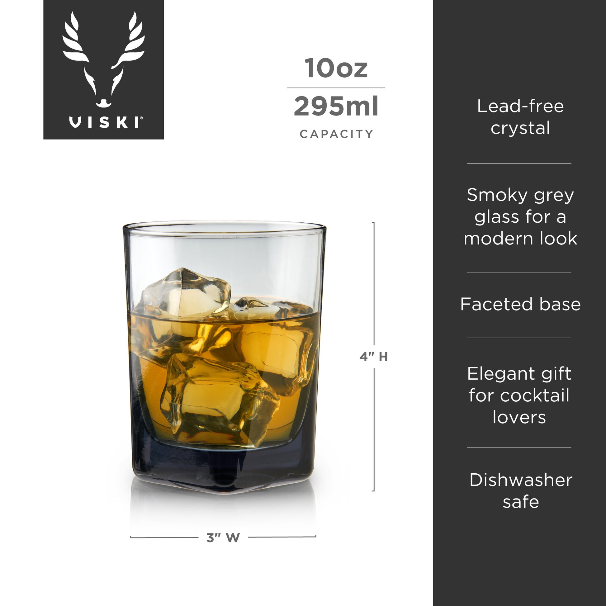 Warren Smoke Double Old Fashioned Glasses Viski® (Set of 2)