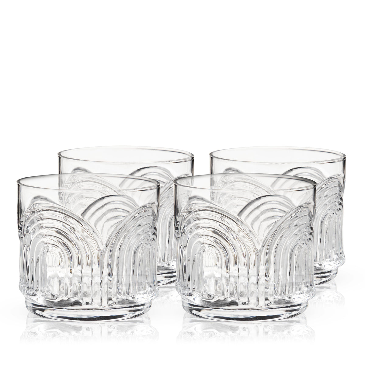 Deco Beau Crystal Lowball Tumblers Viski® (Set of 4)