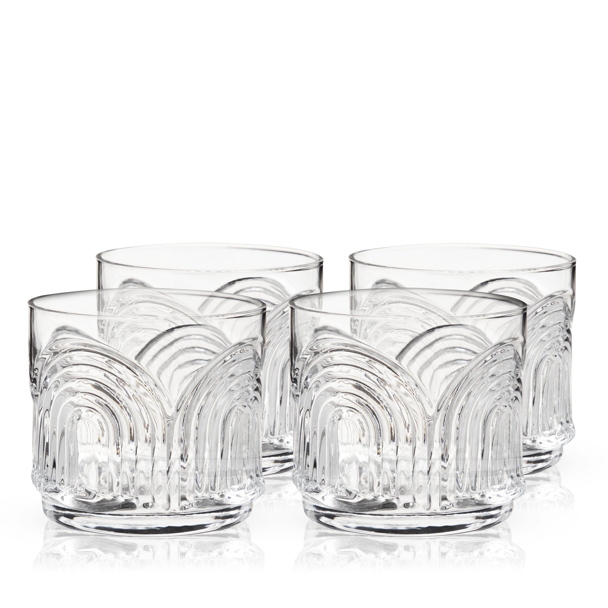 Deco Beau Crystal Lowball Tumblers Viski® (Set of 4)
