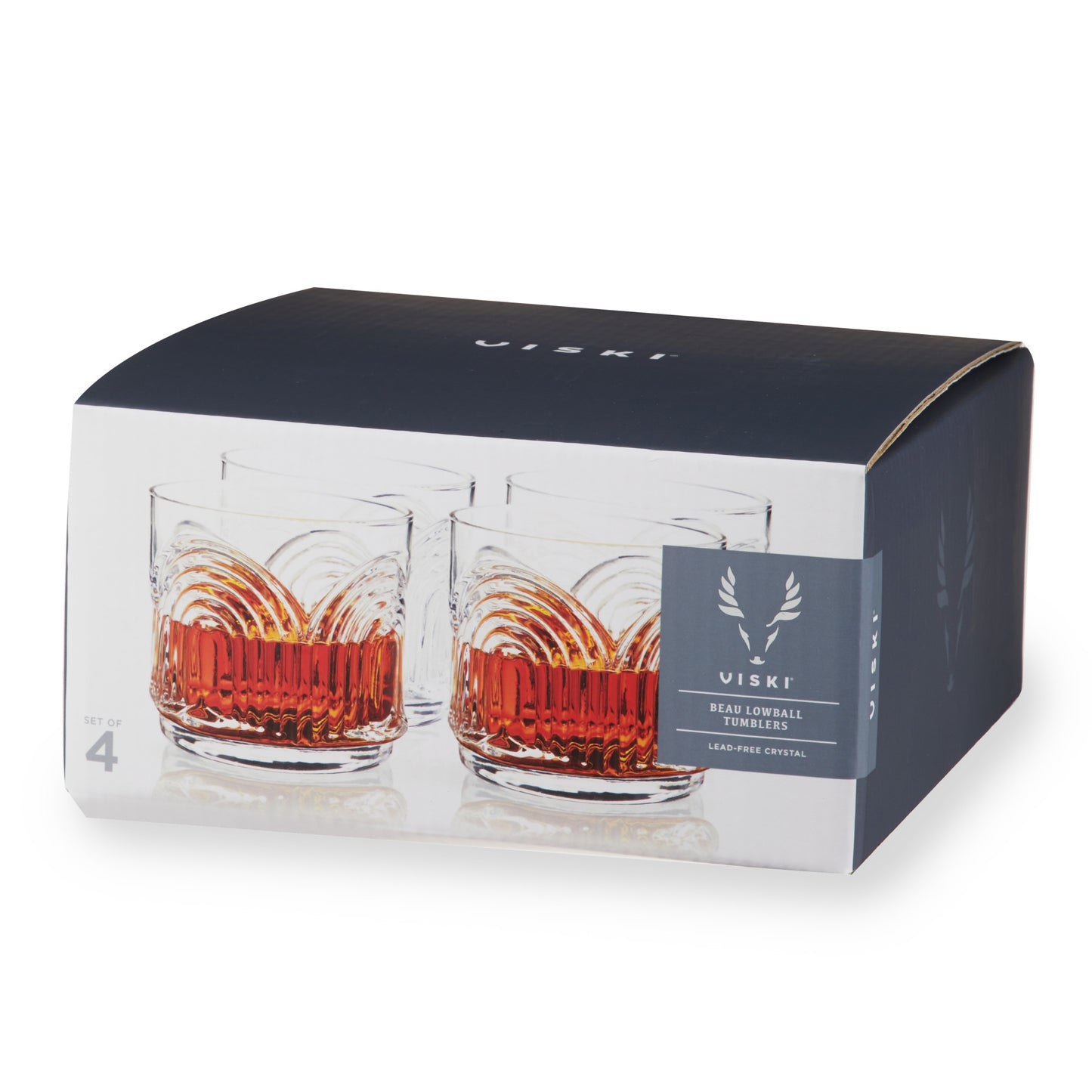 Deco Beau Crystal Lowball Tumblers Viski® (Set of 4)
