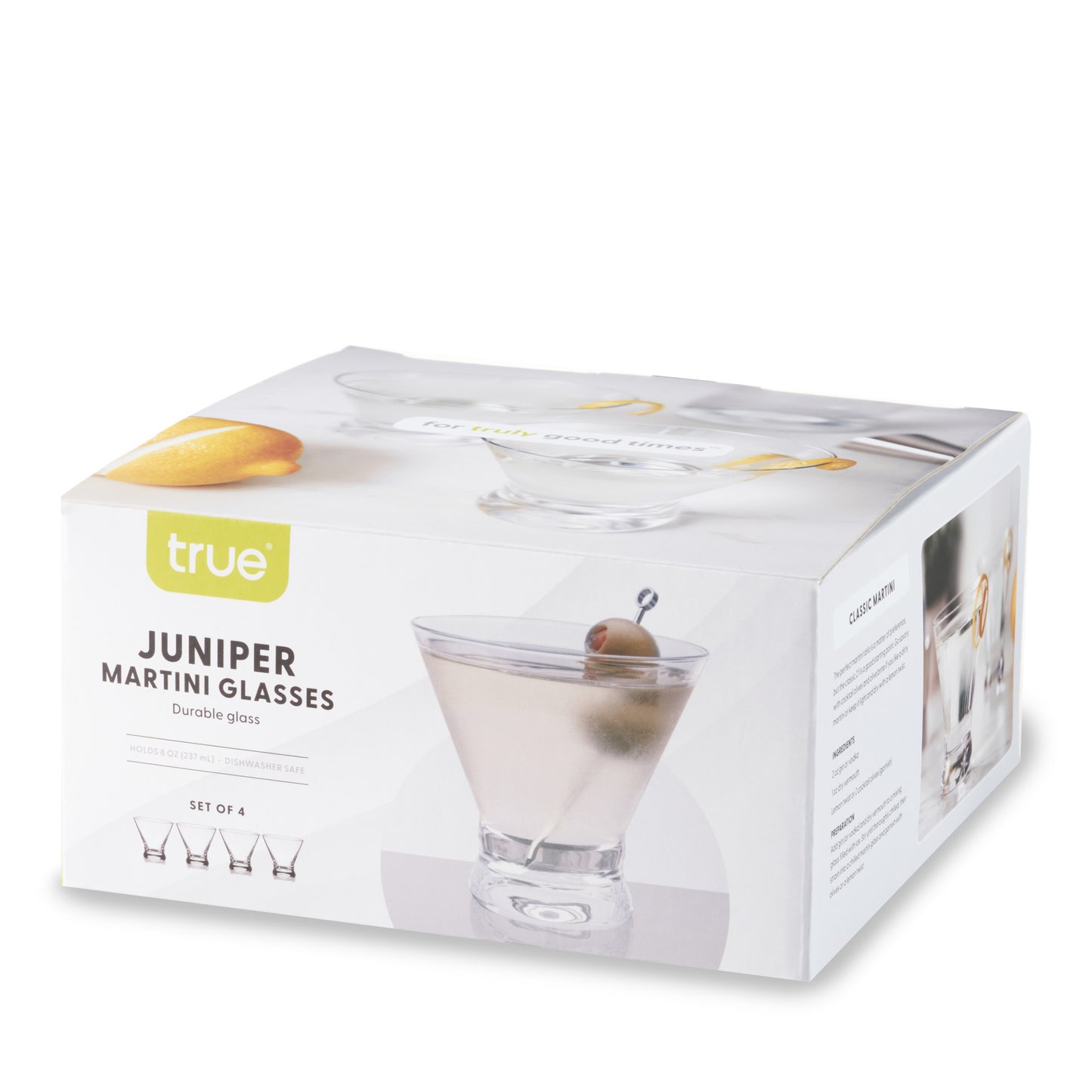 Juniper Martini Glasses, Set of 4 by True