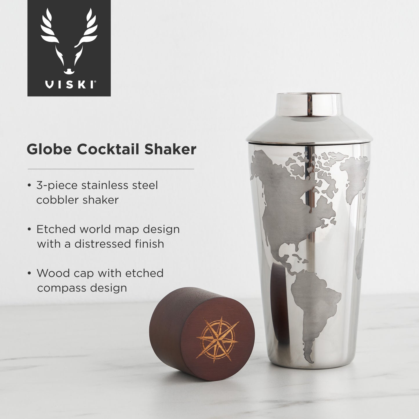Globe 32 Oz Stainless Steel Cocktail Shaker Viski®