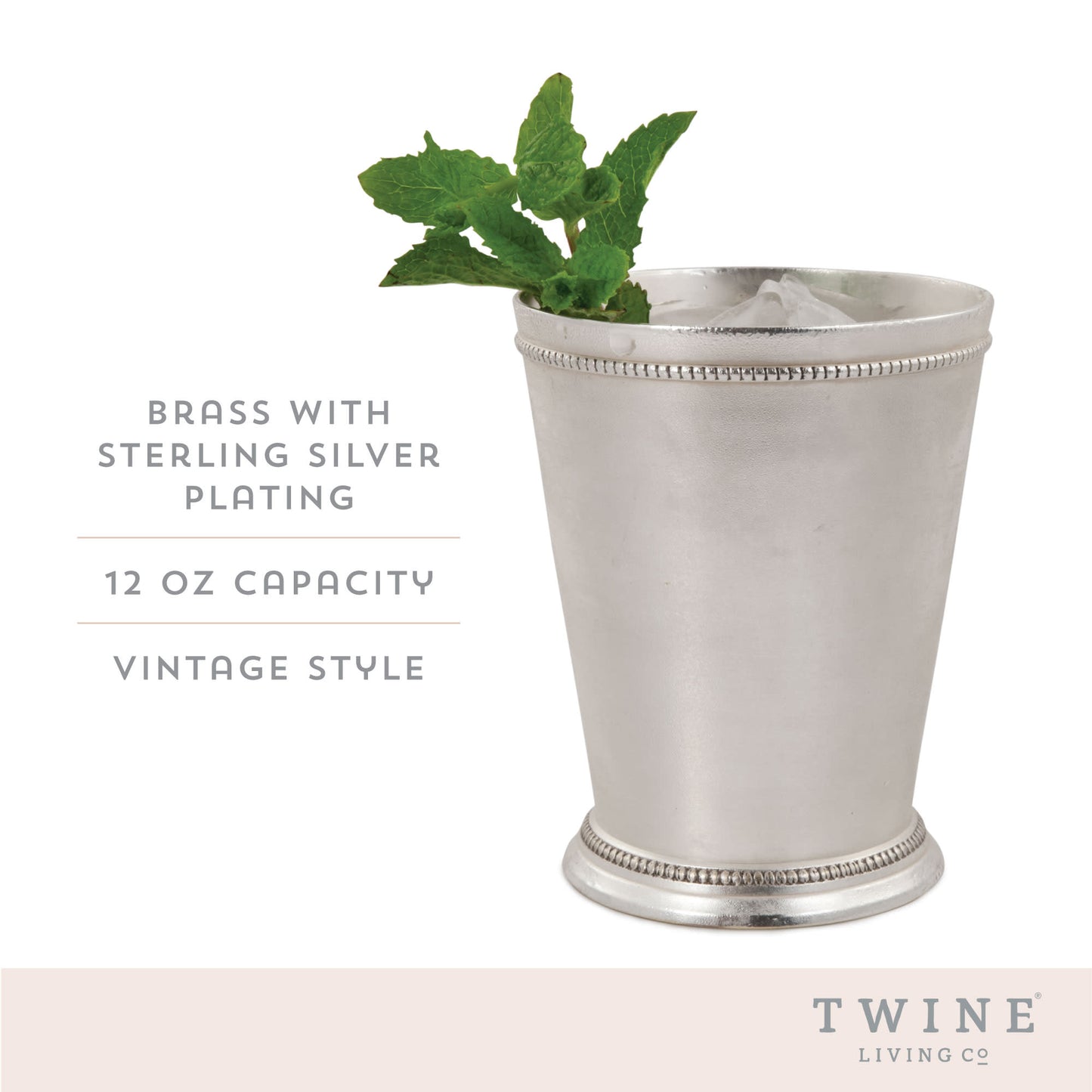 Mint Julep Cup by Twine, Sterling Silver-Plated Brass | Barsonist