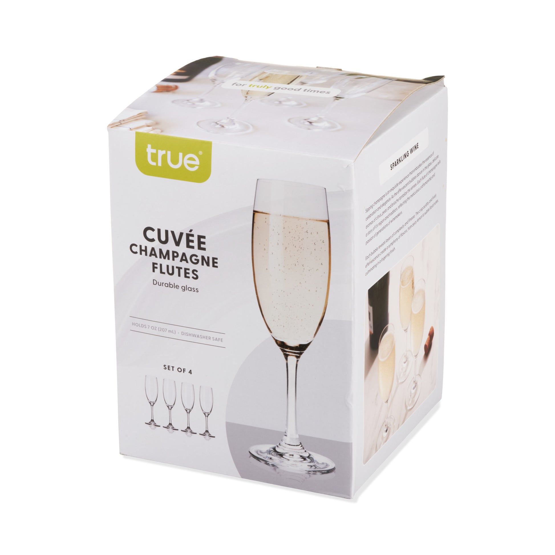 Cuvée Set of 4 Champagne Flutes by True