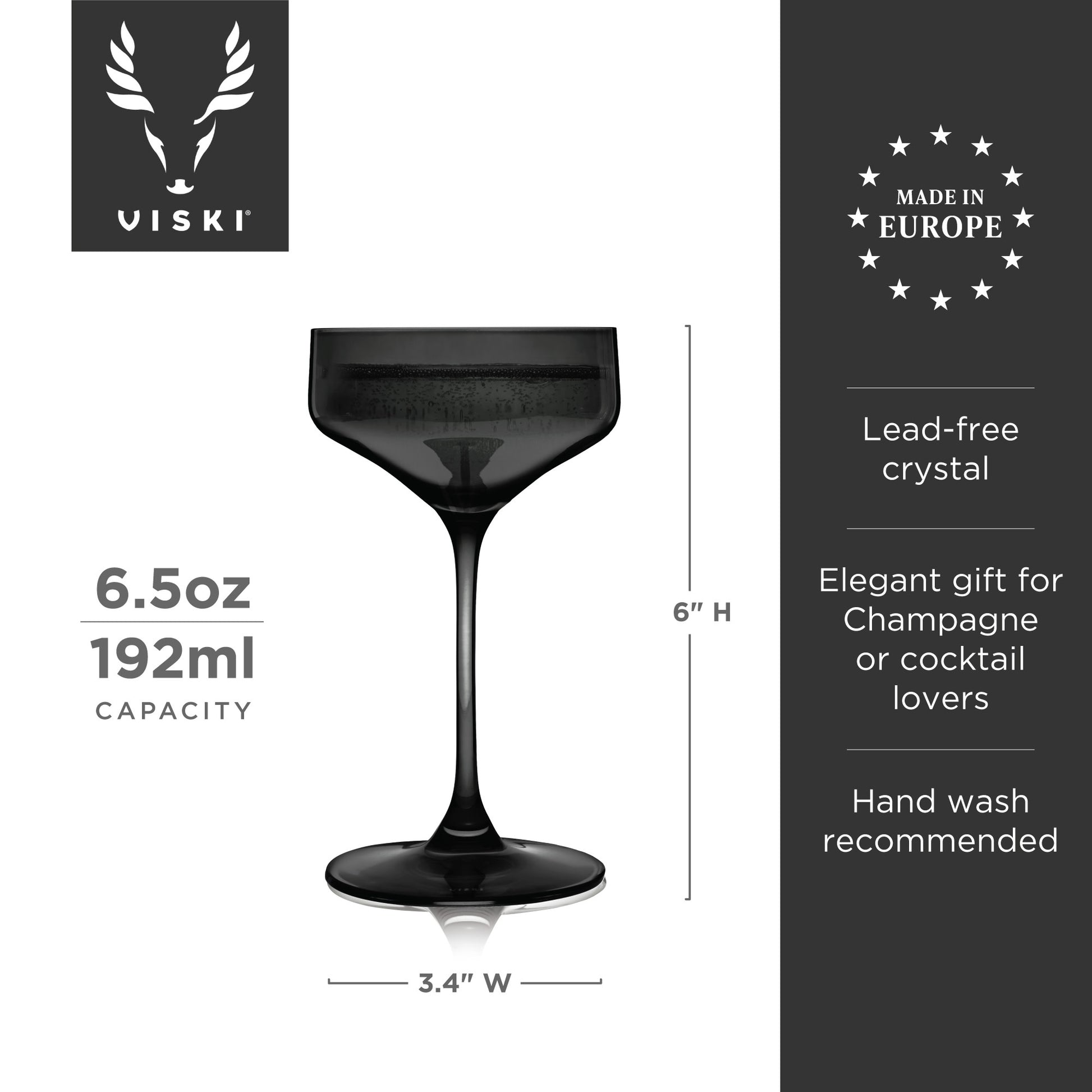 Reserve Nouveau Smoke Coupe Glasses Viski® (Set of 2)