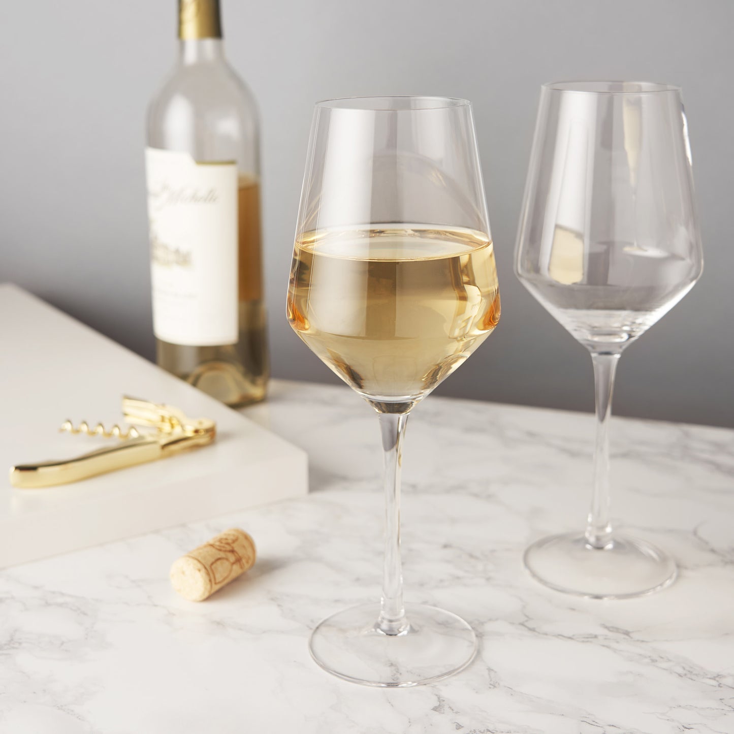 Raye Crystal Angled Chardonnay Glasses Viski® (Set of 2)