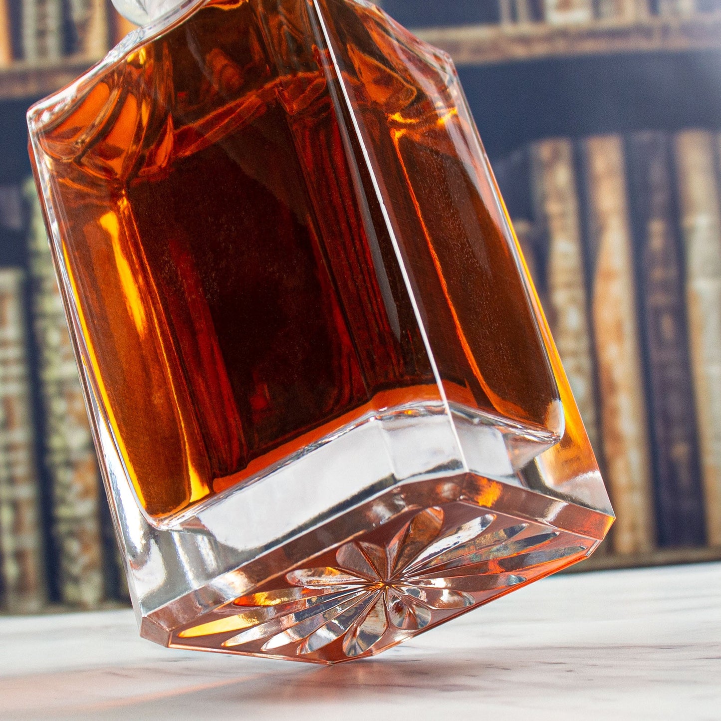 Classic Decanter Set with Engraved Wood Gift Box | Personalized Lead-Free Crystal Decanter & Whiskey Glasses | Barsonist