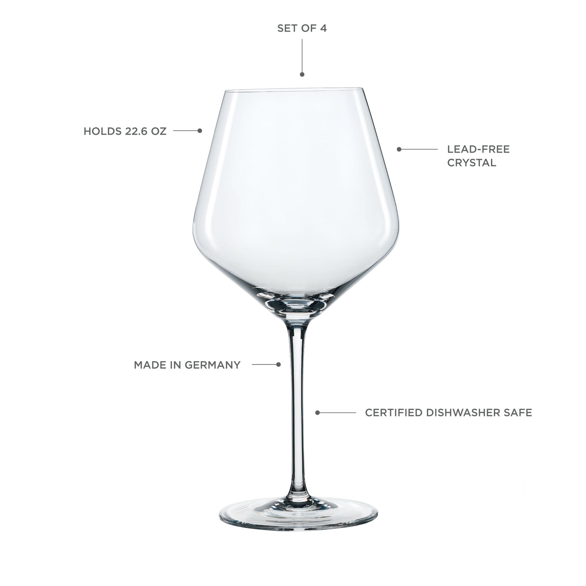 Spiegelau Style 22.6 Oz Burgundy Glasses (Set of 4)