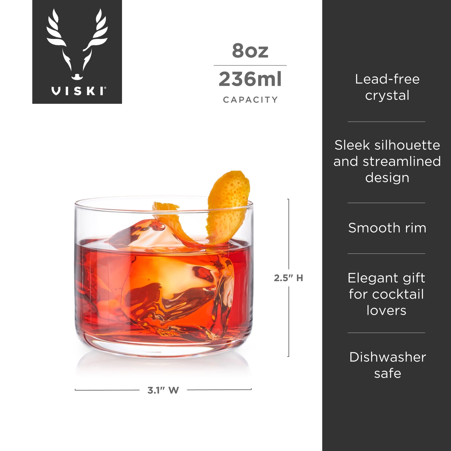 Crystal Negroni Glasses Viski® (Set of 2)