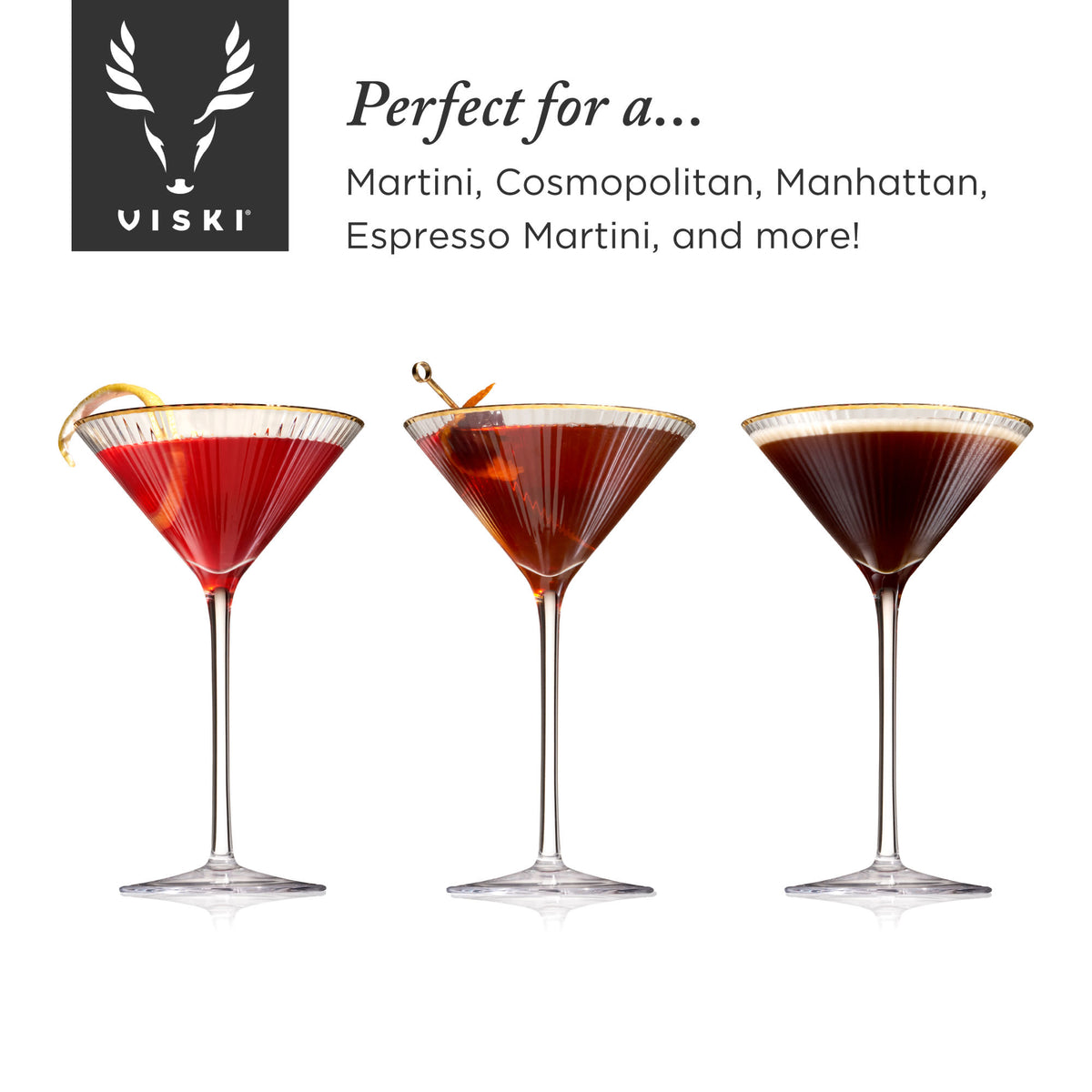 Meridian Crystal Martini Glasses Viski® (Set of 2)