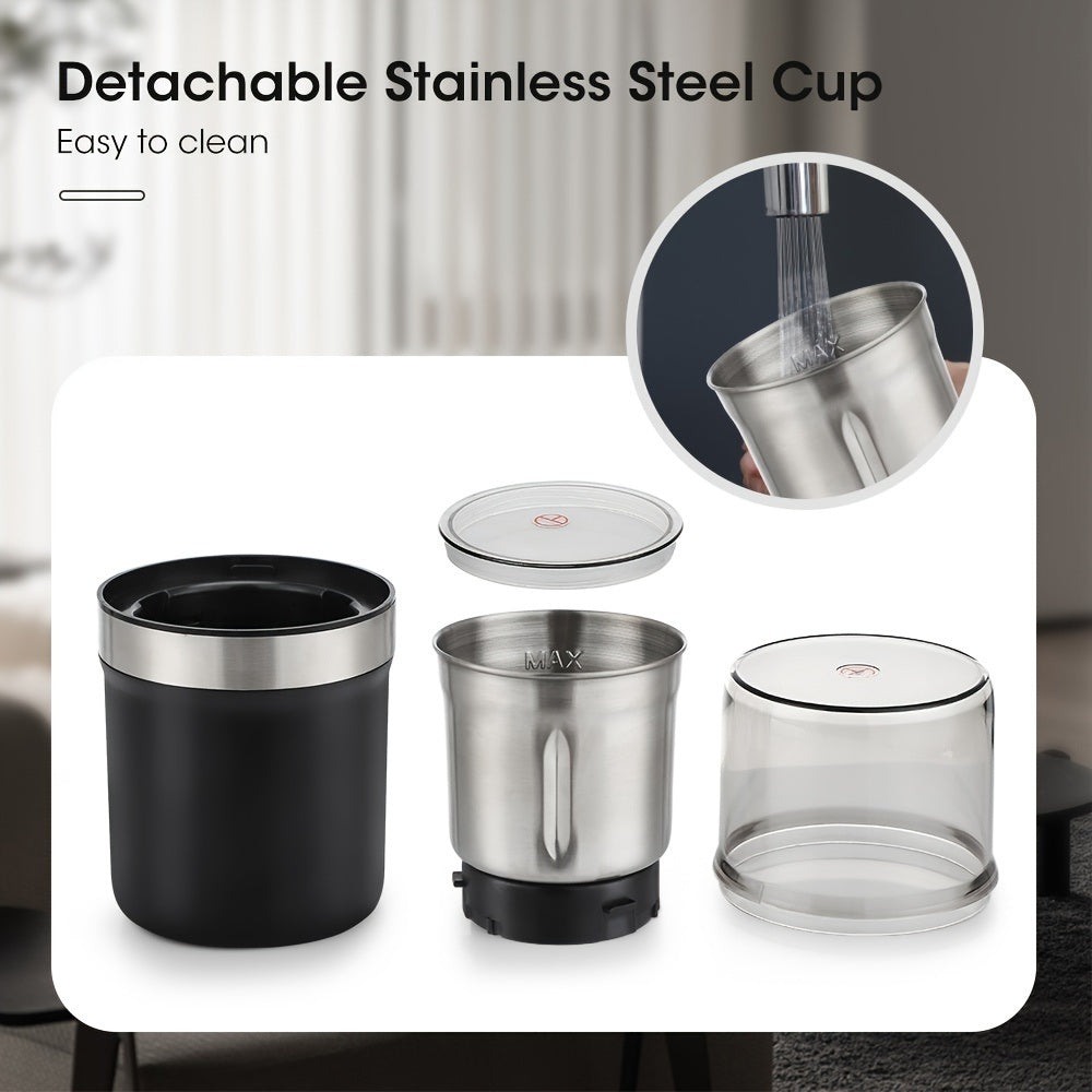 Premium Electric Coffee Bean & Spice Grinder - Automatic Detachable Design