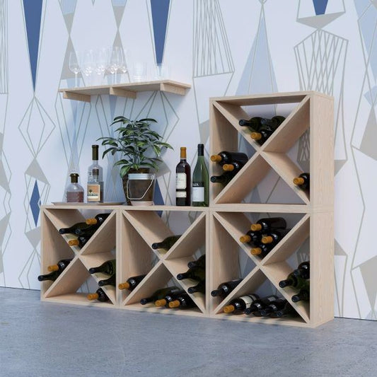 Premium 24-Bottle Modular Wine Rack - Stackable Storage for Home Bar & Cellar