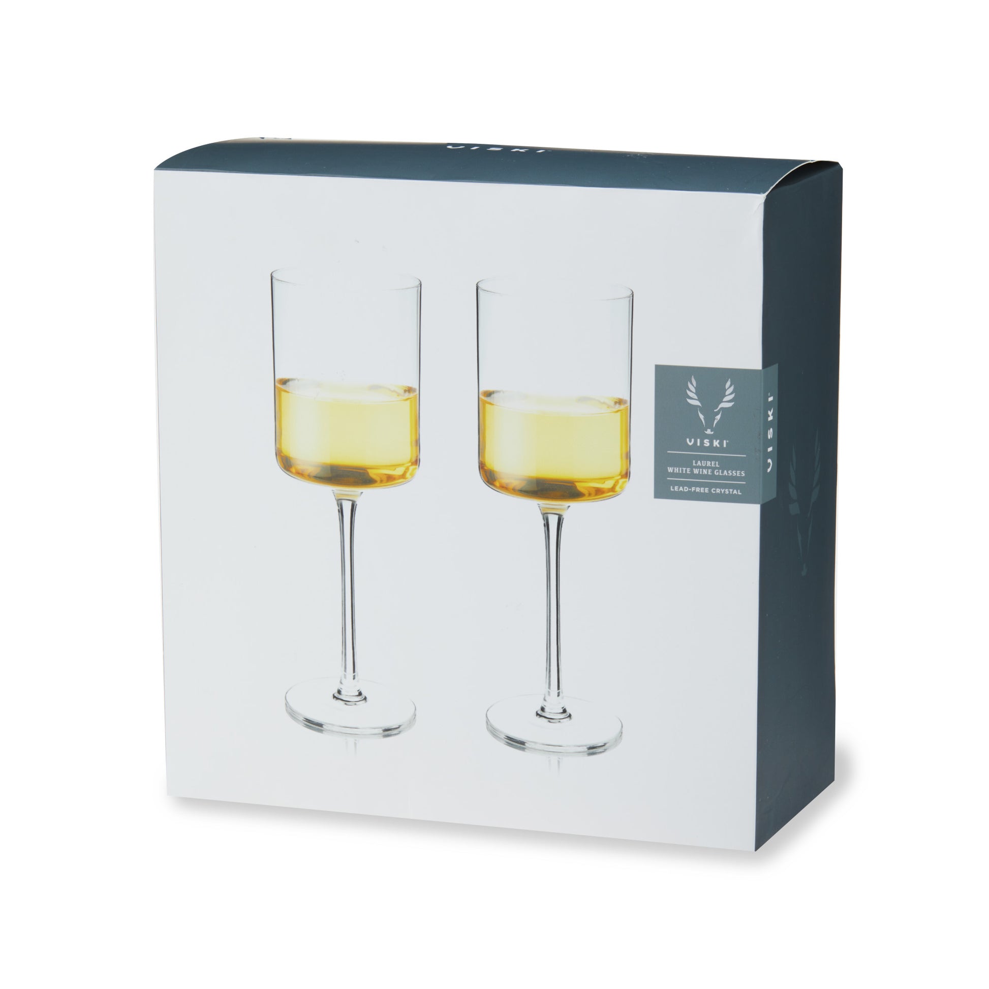 Laurel Crystal White Wine Glasses Viski® (Set of 2)