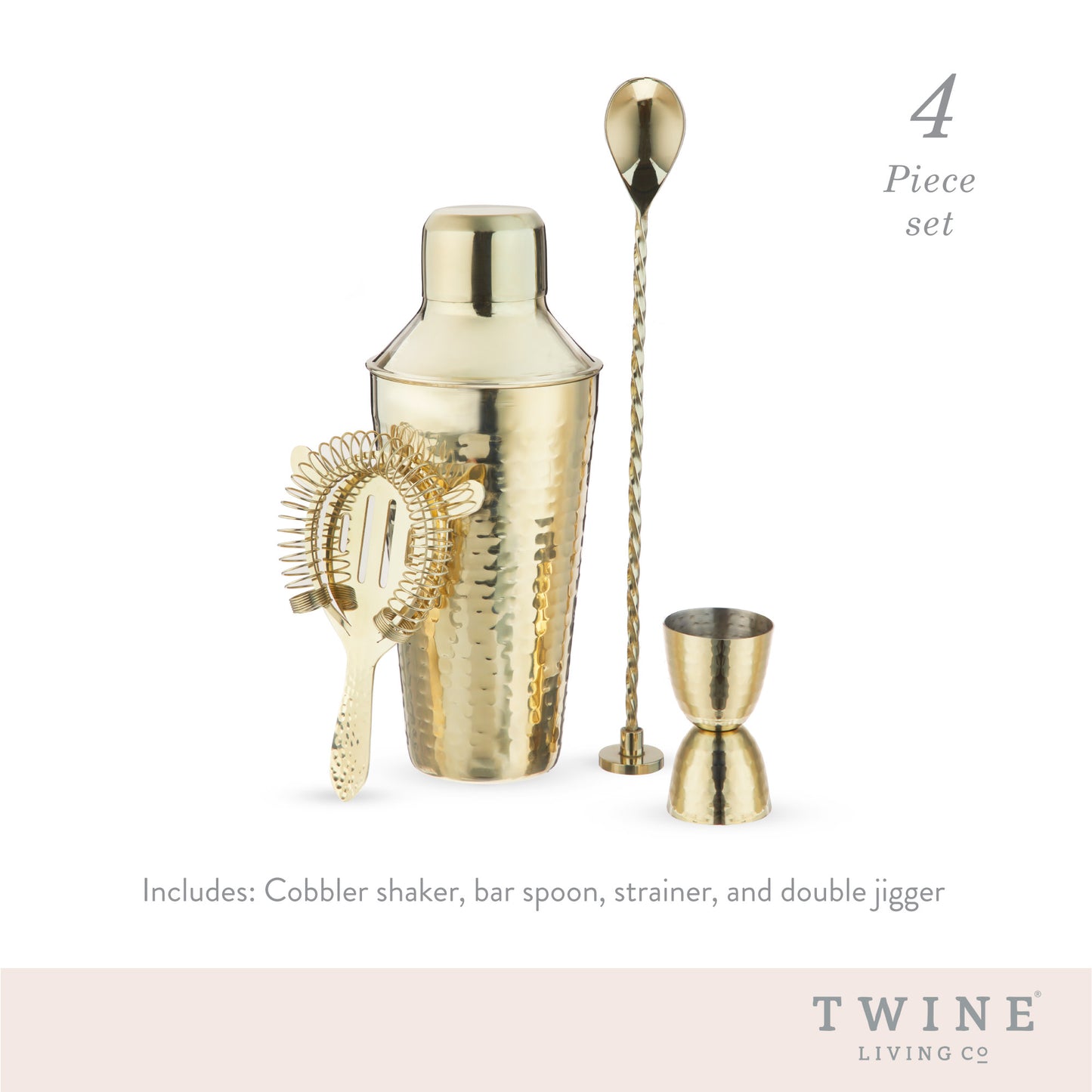 Gold Hammered Barware Set Twine®