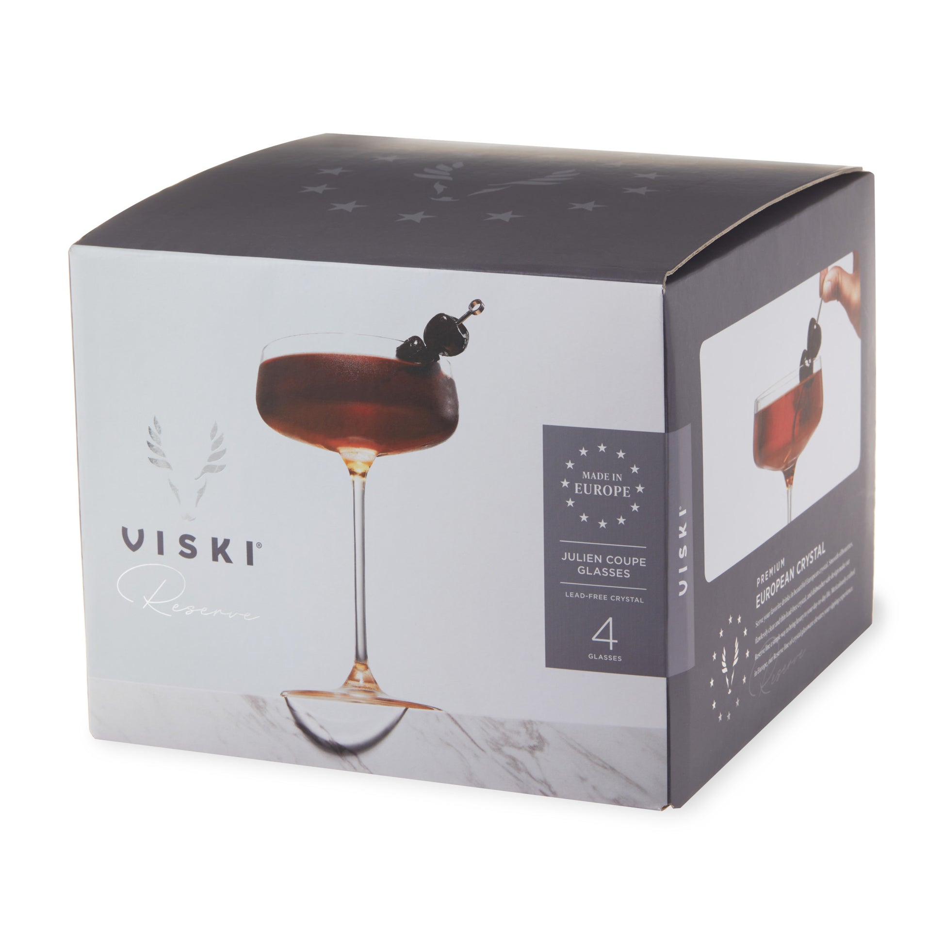 Reserve Julien Crystal Coupe Glasses Viski® (Set of 4)