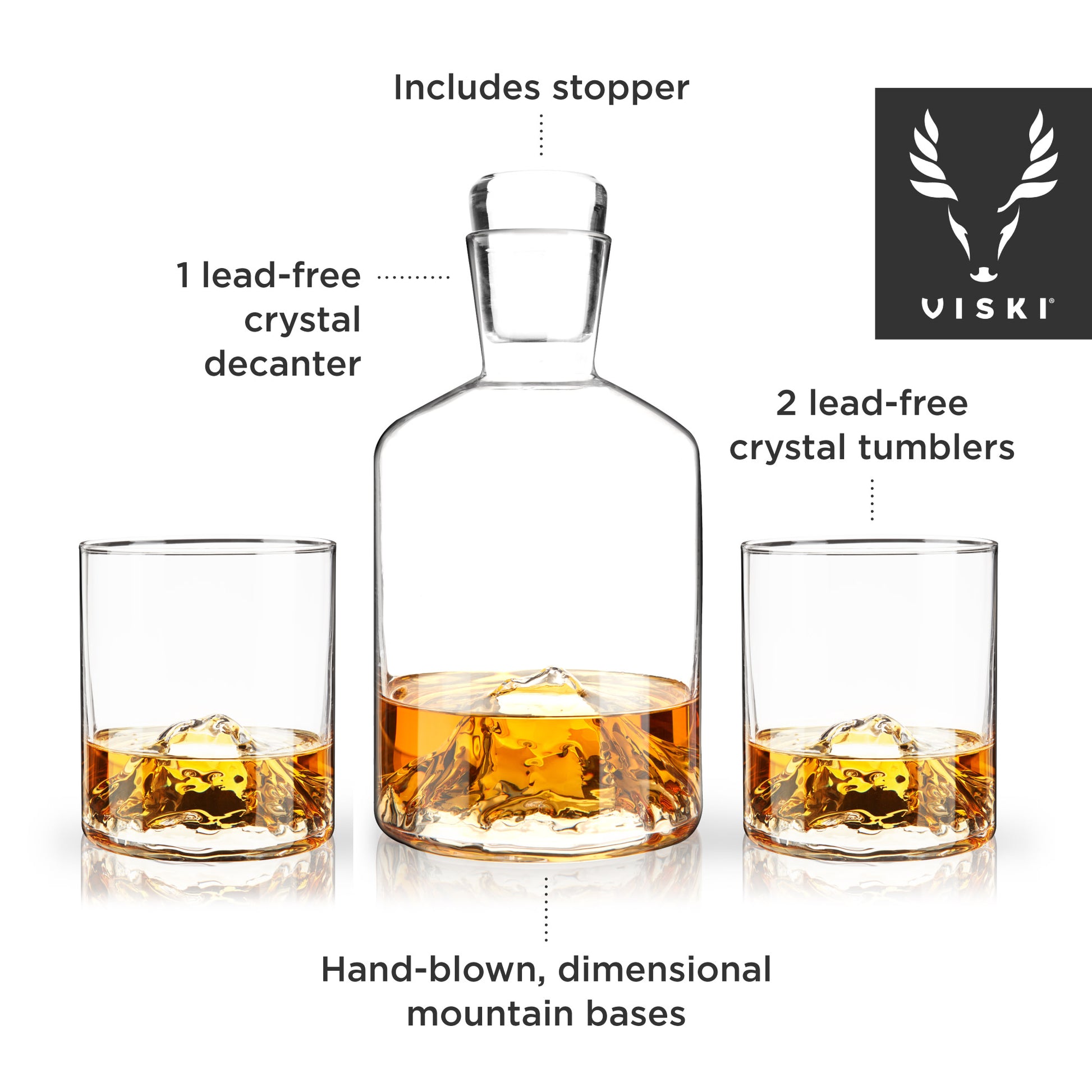 3 Piece Mountain Decanter and Tumbler Set Viski®