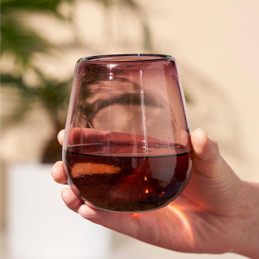 Rosado Recycled Stemless Wine Glasses by Twine, Set of 2 | Barsonist