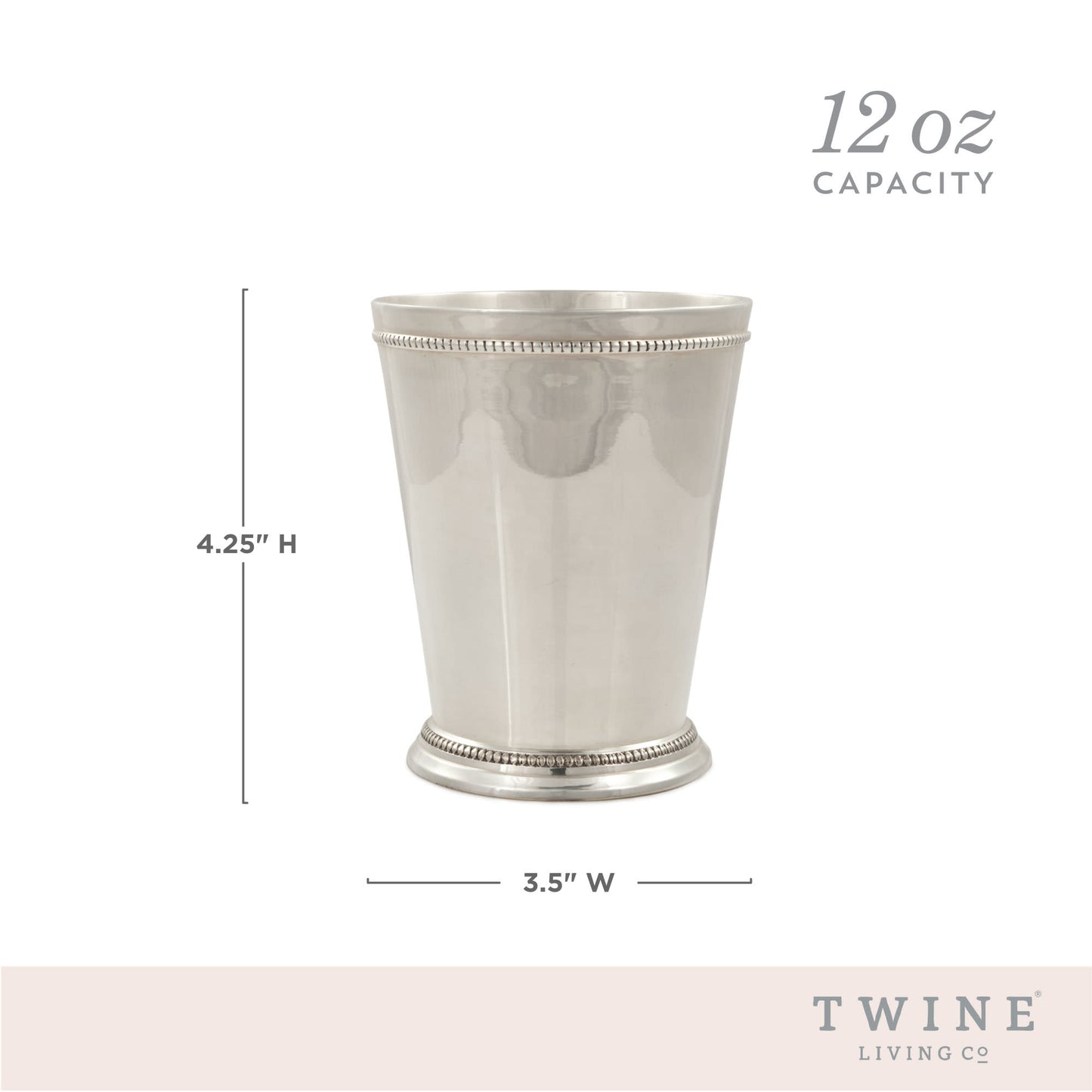 Mint Julep Cup by Twine, Sterling Silver-Plated Brass | Barsonist