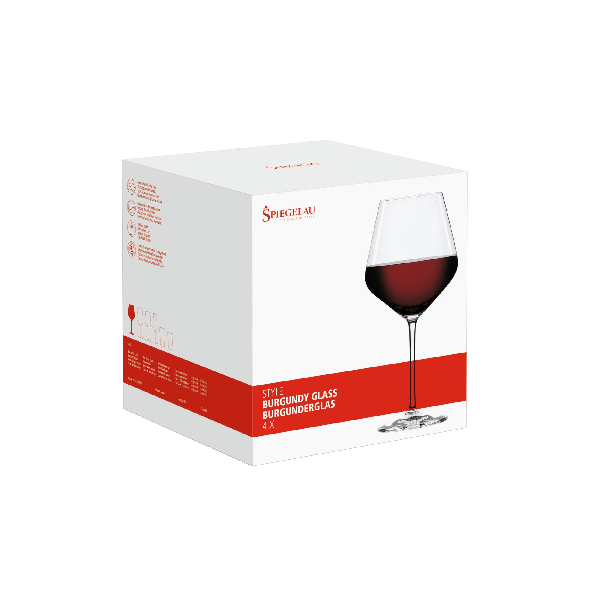 Spiegelau Style 22.6 Oz Burgundy Glasses (Set of 4)