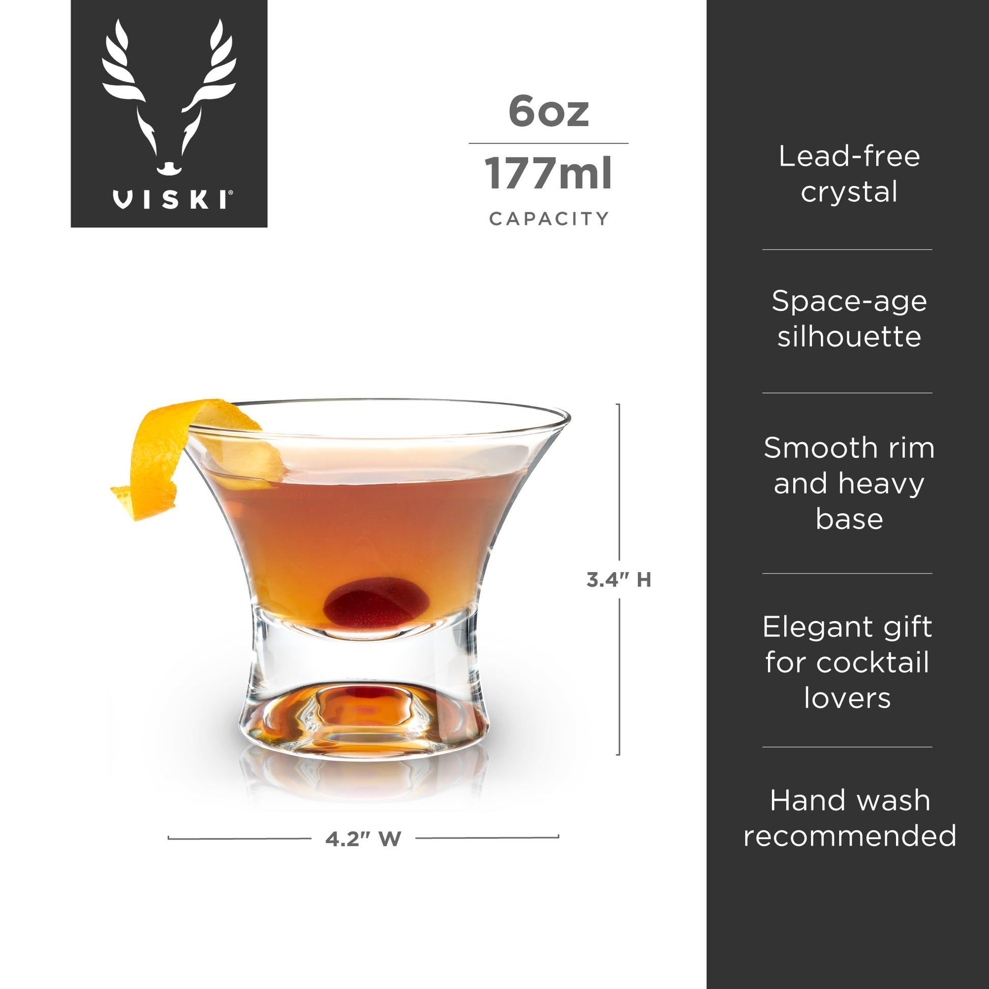 Raye Manhattan Crystal Glasses Viski® (Set of 2)