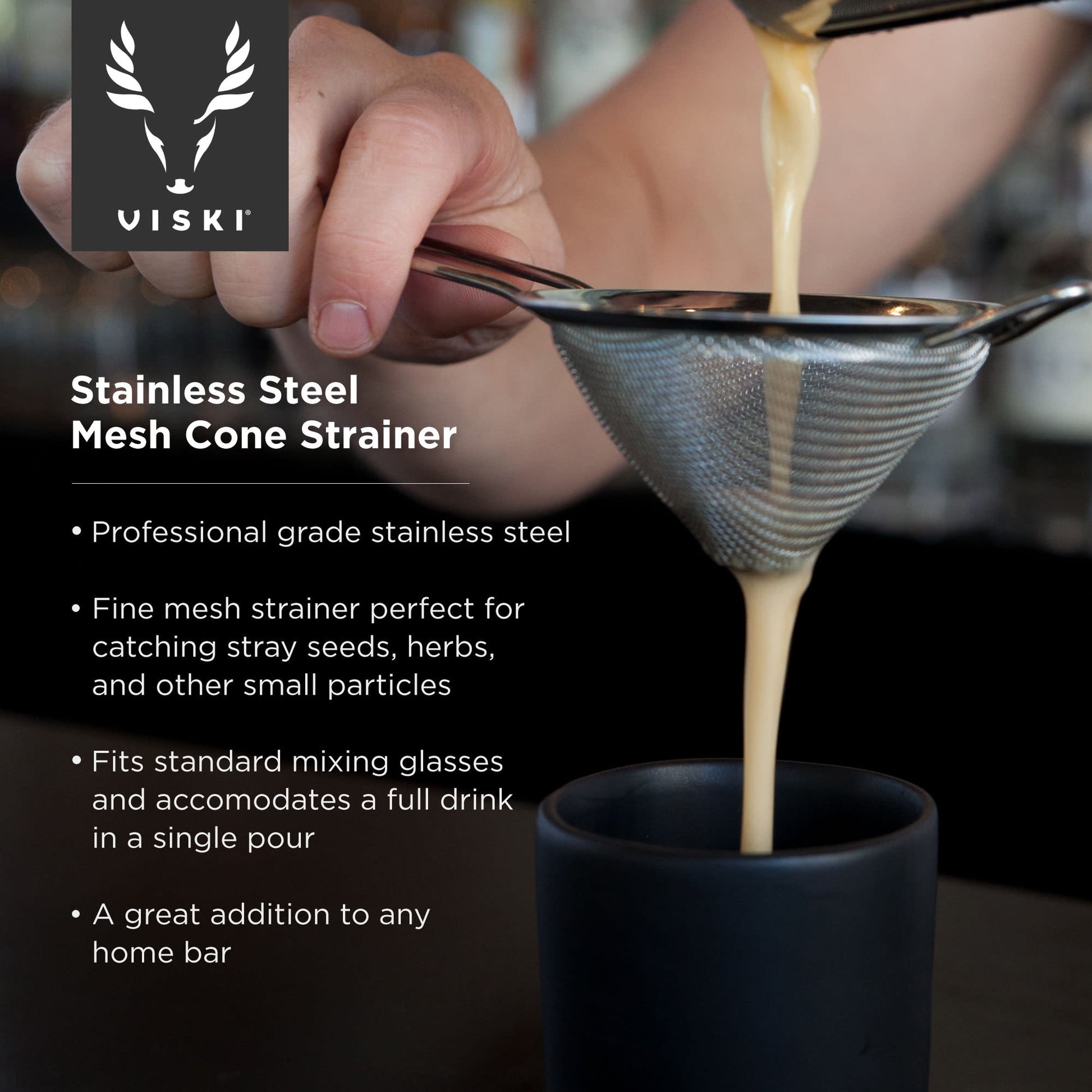 Harrison Stainless Steel Mesh Cone Strainer Viski®