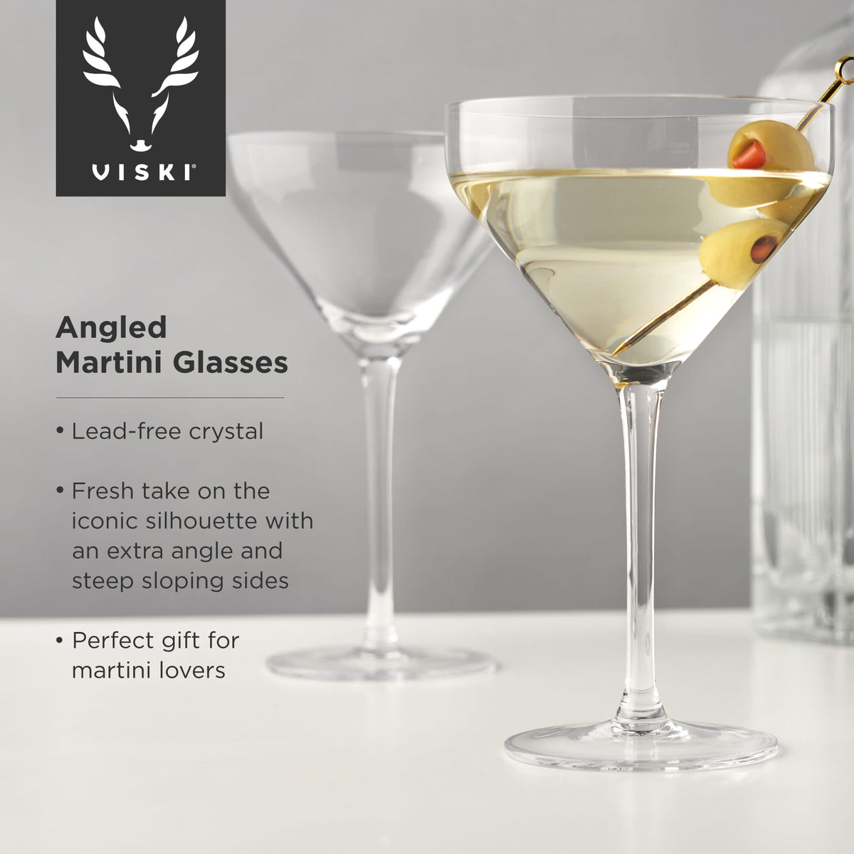 Raye Angled Crystal Martini Glasses Viski® (Set of 2)