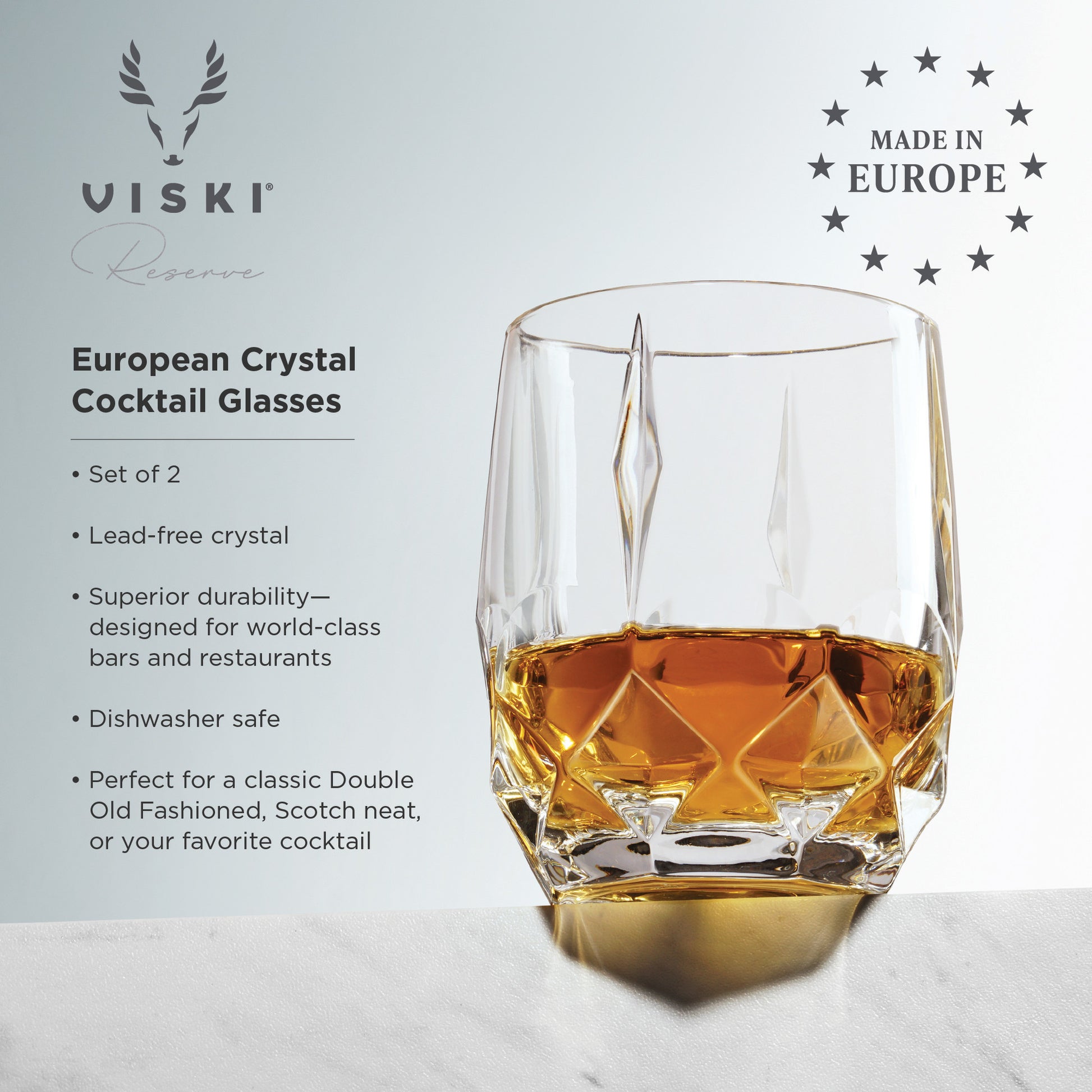 Reserve Bruno Crystal Cocktail Glasses Viski® (Set of 2)