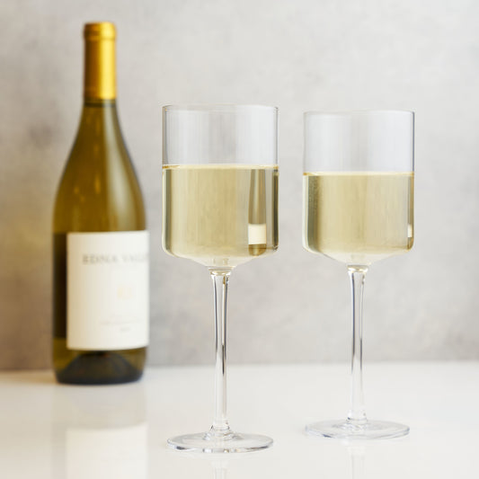 Laurel Crystal White Wine Glasses Viski® (Set of 2)