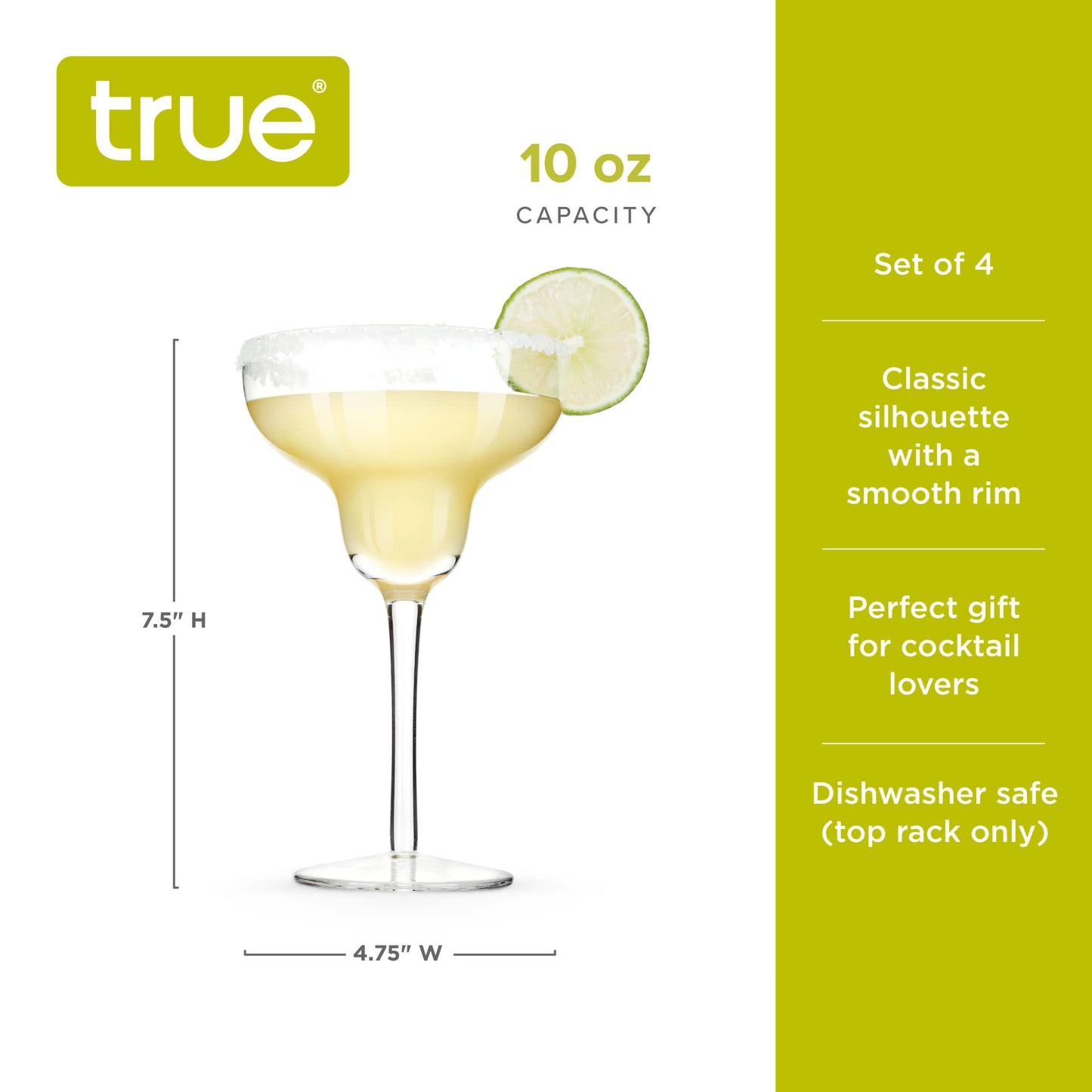Margarita Glasses, Set of 4 by True