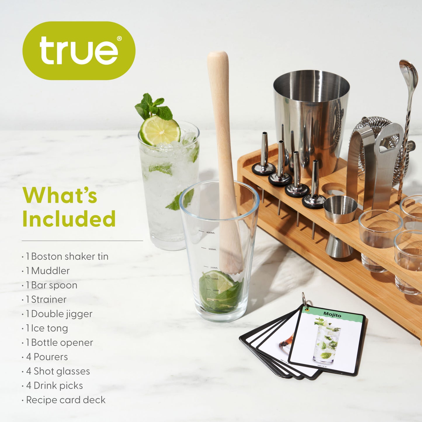 Mixologist 20 Piece Barware Set by True