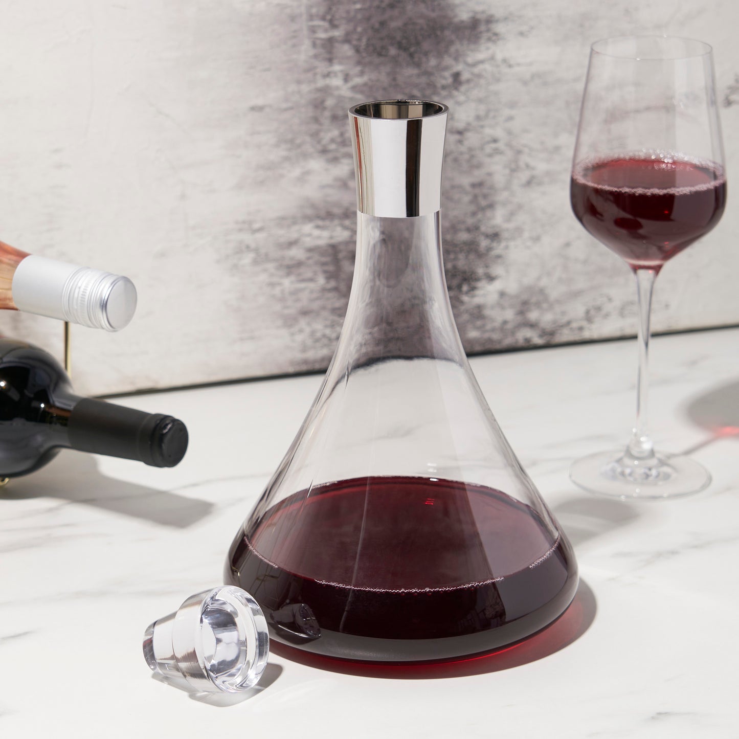 Irving 60 Oz Chrome-Rim Wine Decanter Viski®