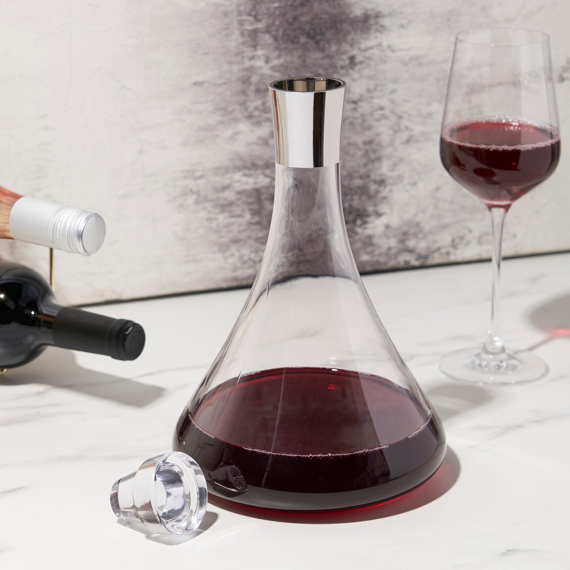 Irving 60 Oz Chrome-Rim Wine Decanter Viski®