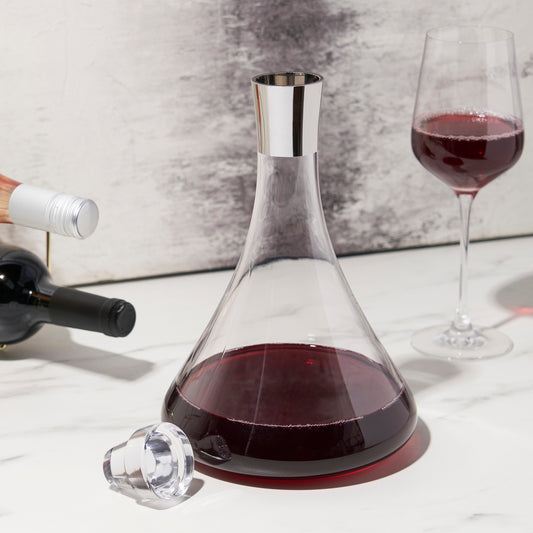 Irving 60 Oz Chrome-Rim Wine Decanter Viski®