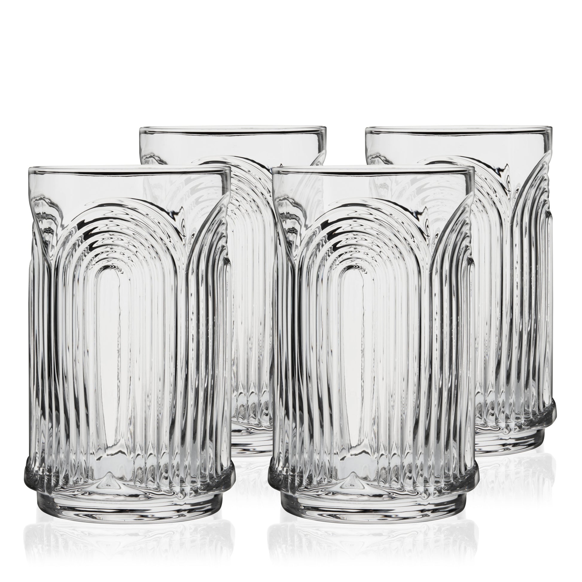 Deco Beau Crystal Highball Glasses Viski® (Set of 4)