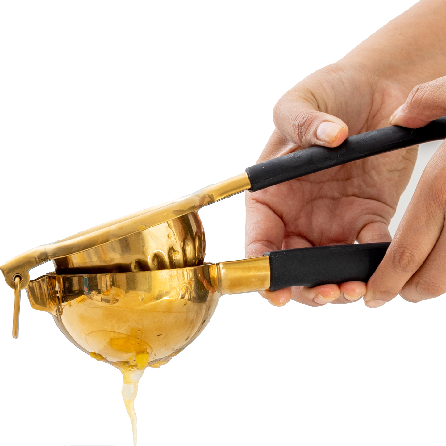 Professional Gold Citrus Juicer - Large-Bowl Stainless Steel Hand Press for Cocktails, Oranges & Grapefruit