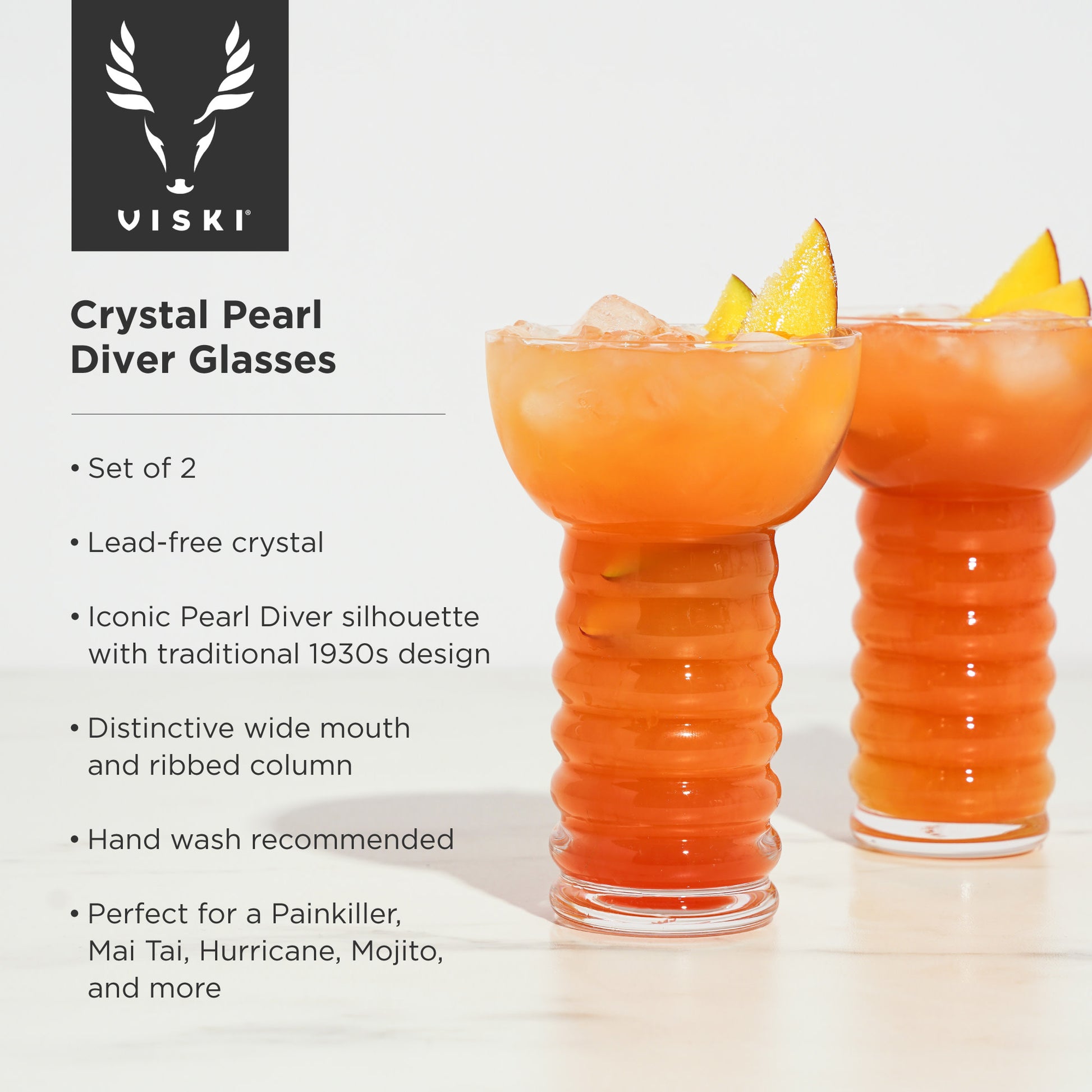 Pearl Diver Crystal Glasses Viski® (Set of 2)