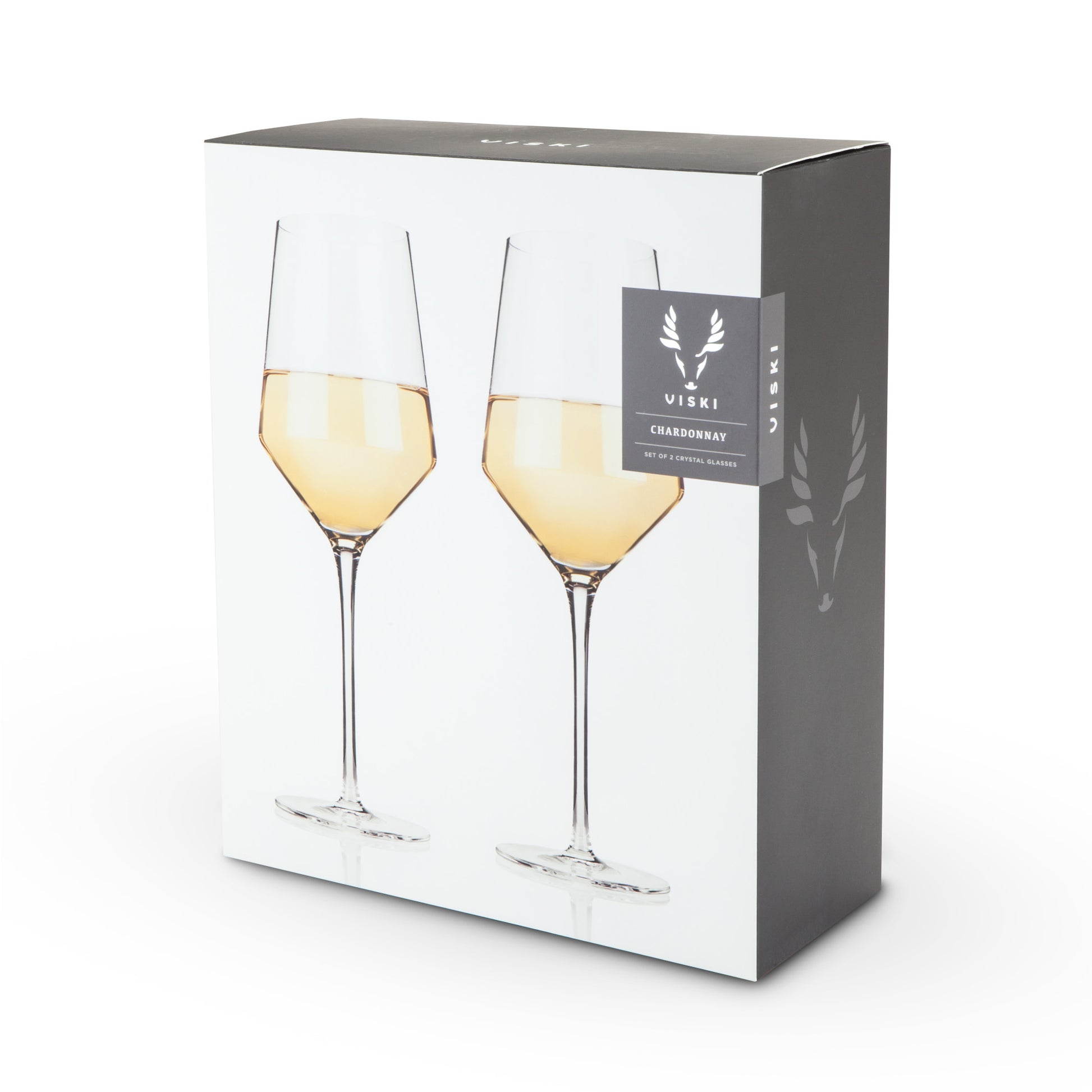 Raye Crystal Angled Chardonnay Glasses Viski® (Set of 2)