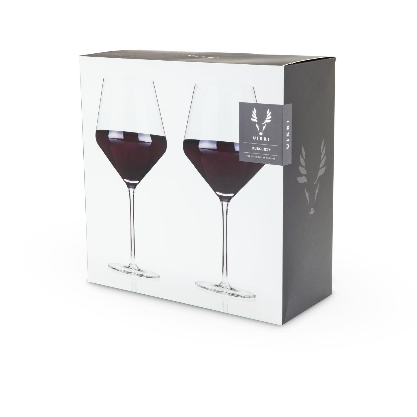 Raye Crystal Angled Burgundy Glasses Viski® (Set of 2)