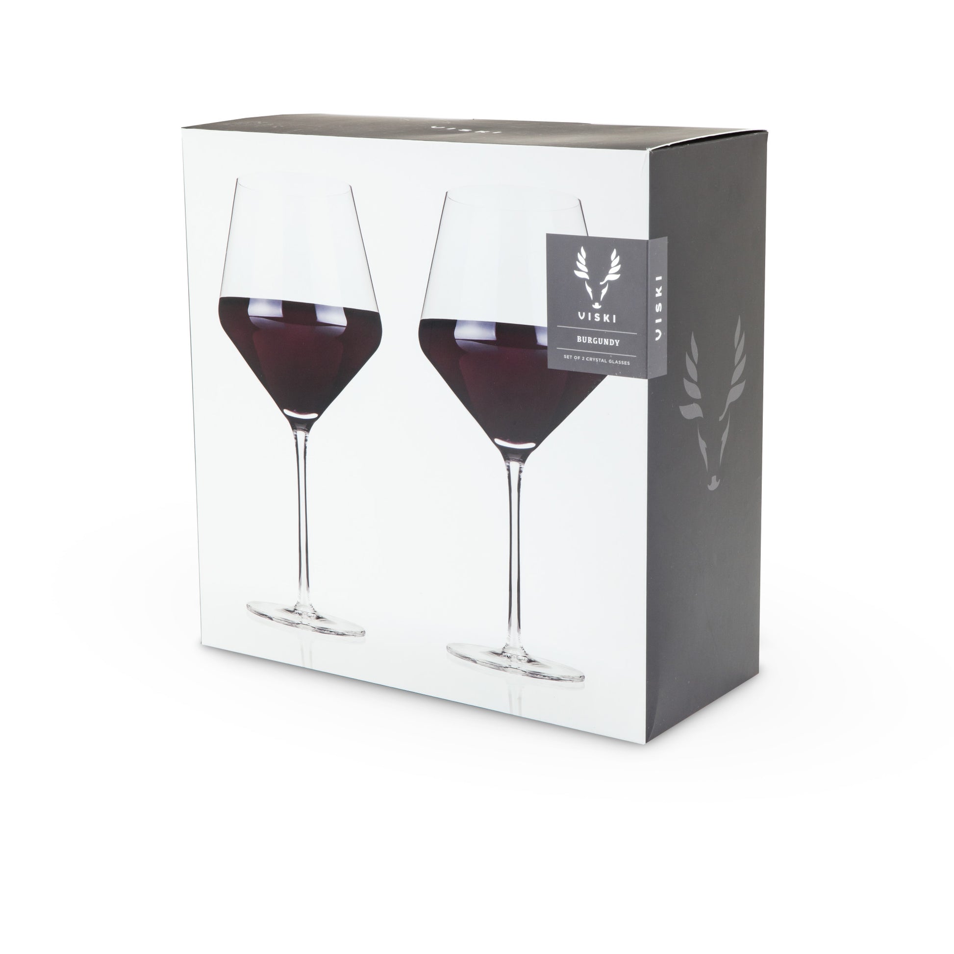 Raye Crystal Angled Burgundy Glasses Viski® (Set of 2)
